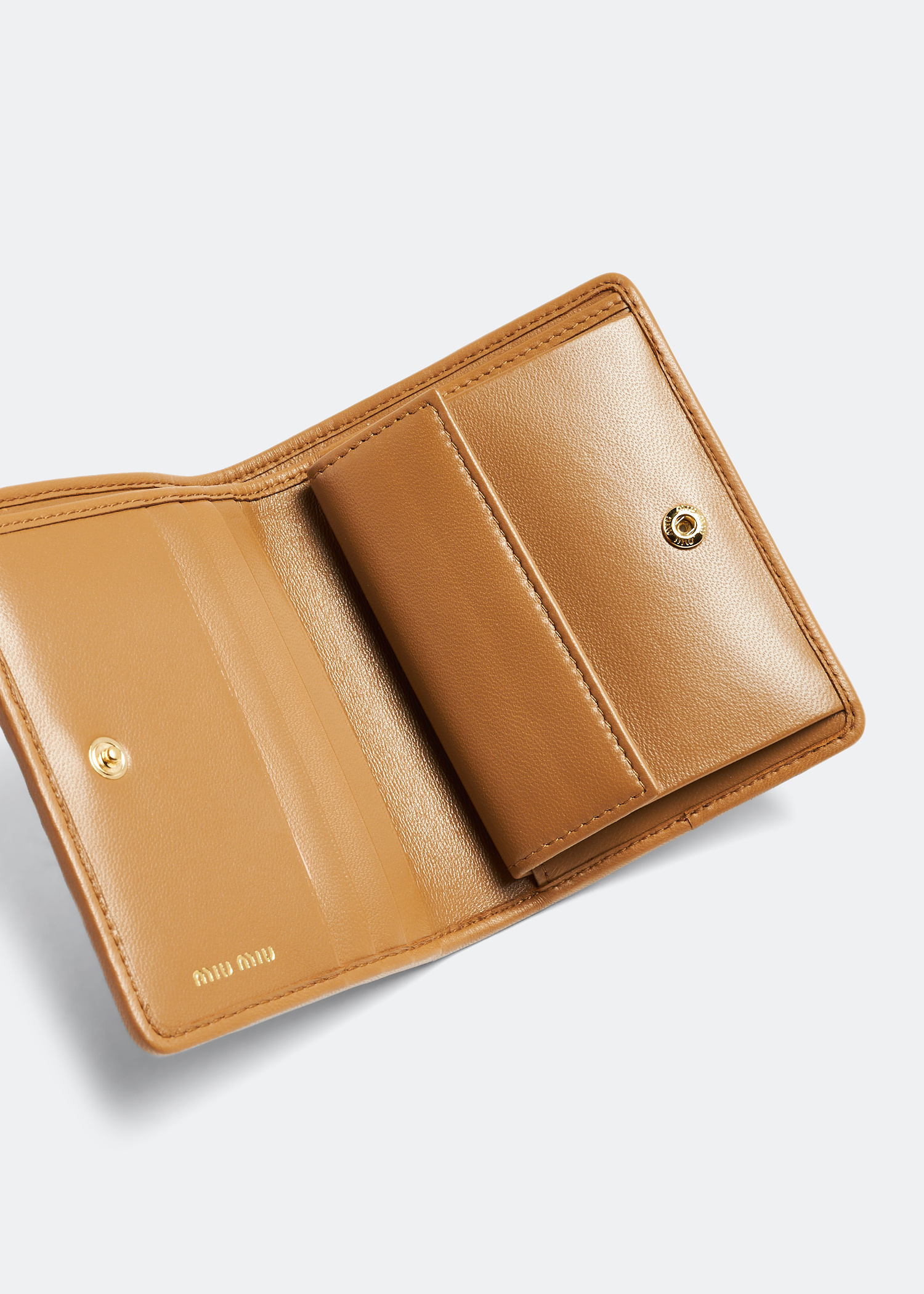 Miu Miu｜HALF-LENGTH WALLETS (5MH043 2CVX F0NBL) Miu Miu Small leather wallet for Women - Blue in Qatar
