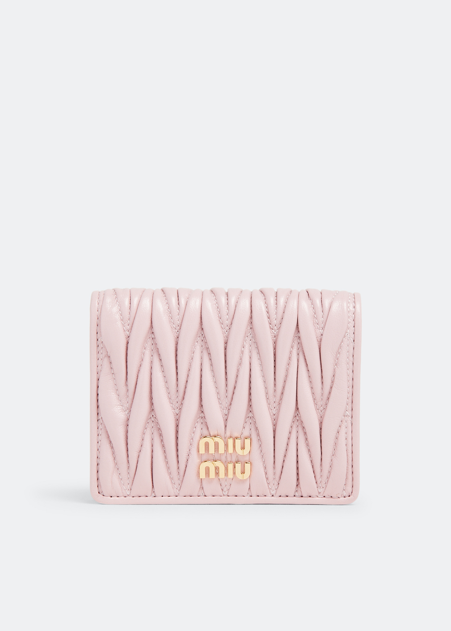Miu Miu Matelassé leather small wallet for Women - Pink in