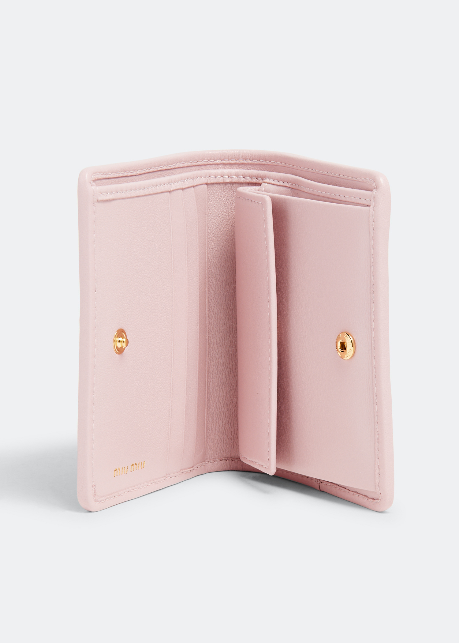 Miu Miu Matelassé leather small wallet for Women - Pink in