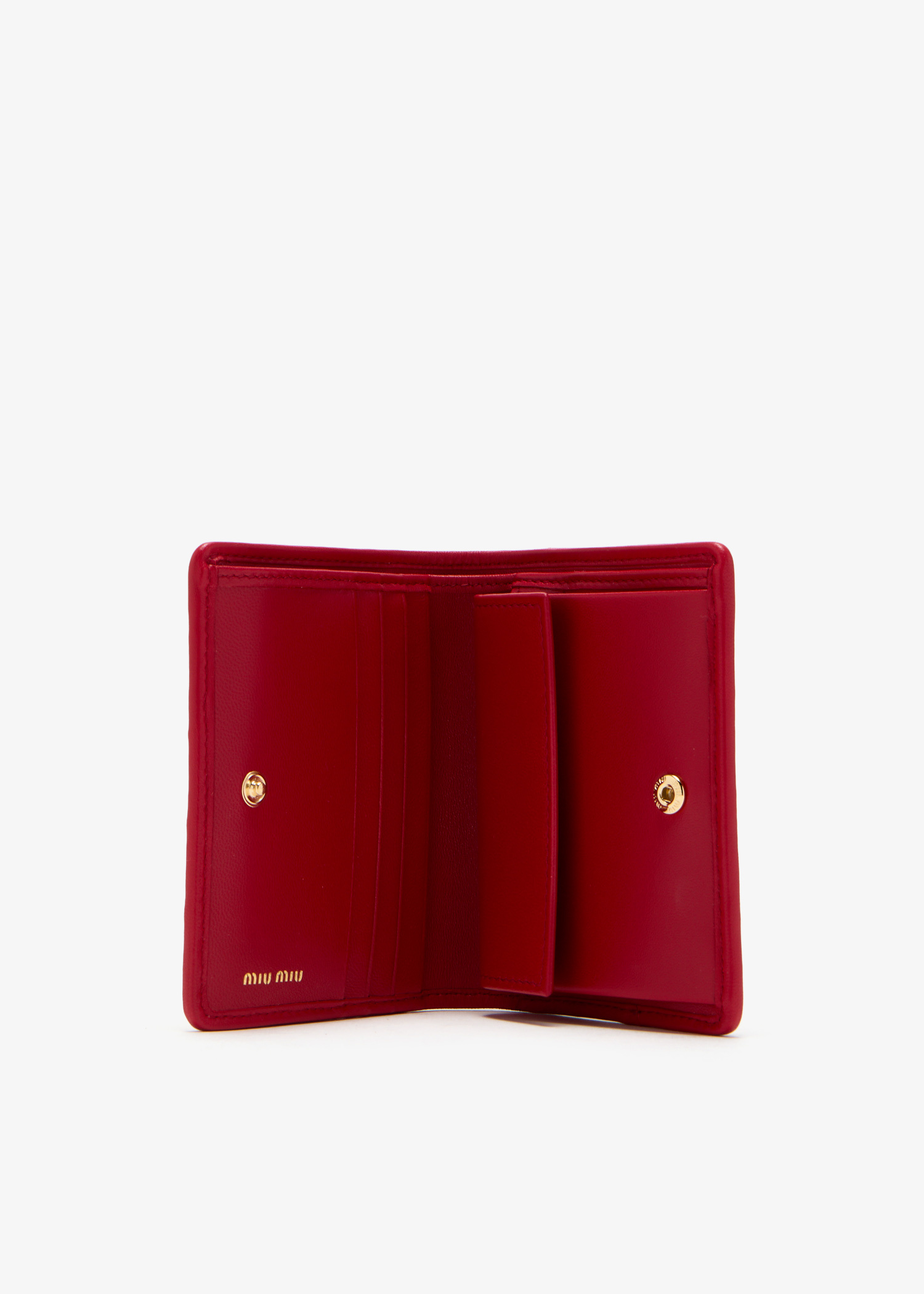 専用miu miu compact leather wallet winered Miu Miu Matelassé leather wallet for Women - Burgundy in UAE