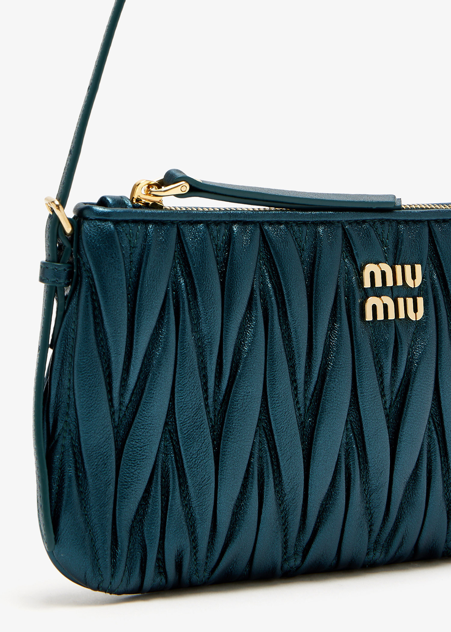 Miu Miu Matelassé nappa leather mini-pouch for Women - Green