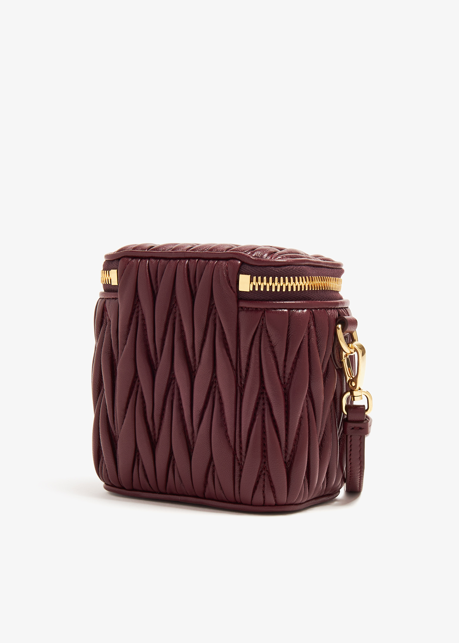Miu Miu Matelassé leather micro bag for Women - Burgundy in