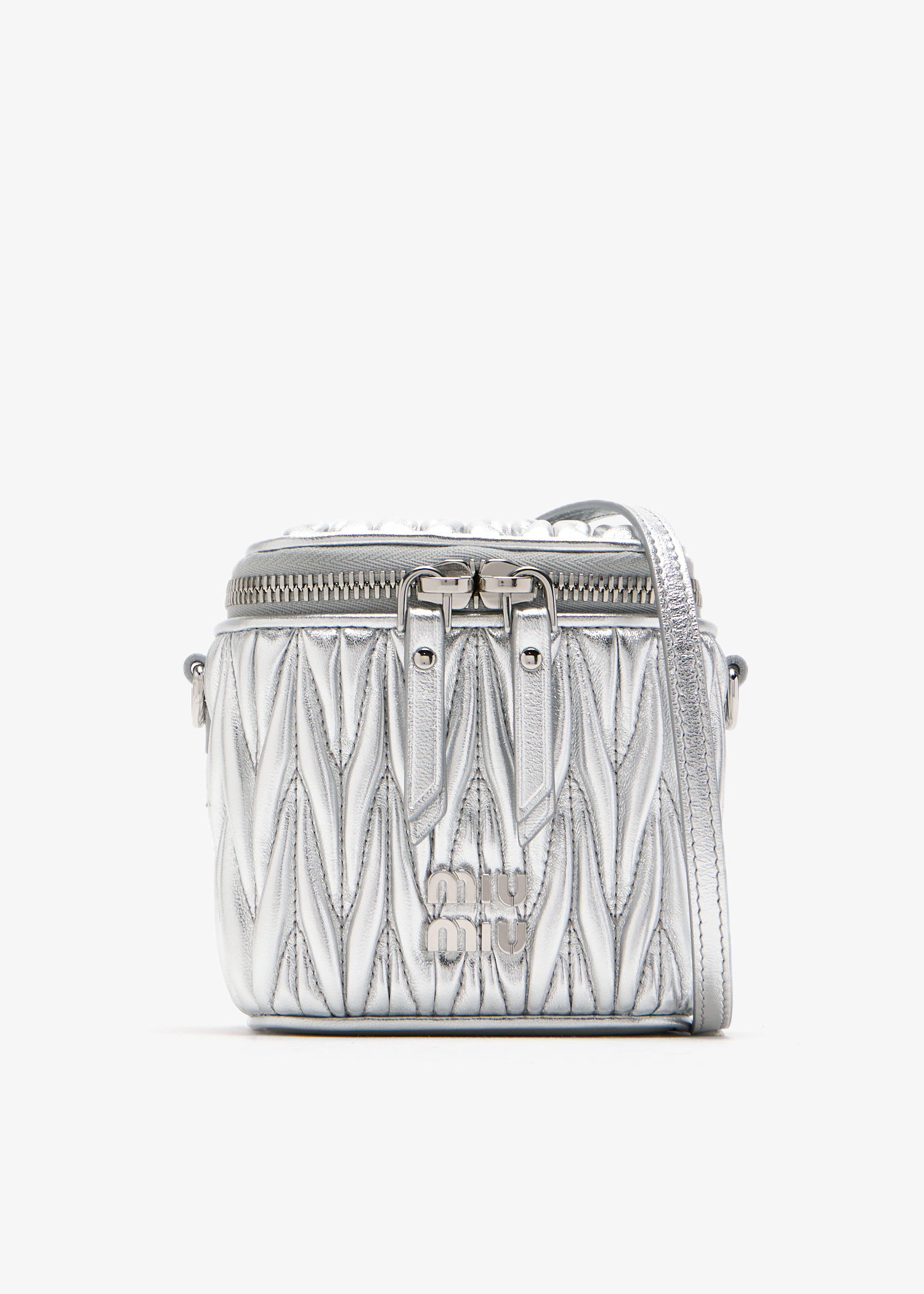 Miu Miu Matelassé leather micro bag for Women - Silver in