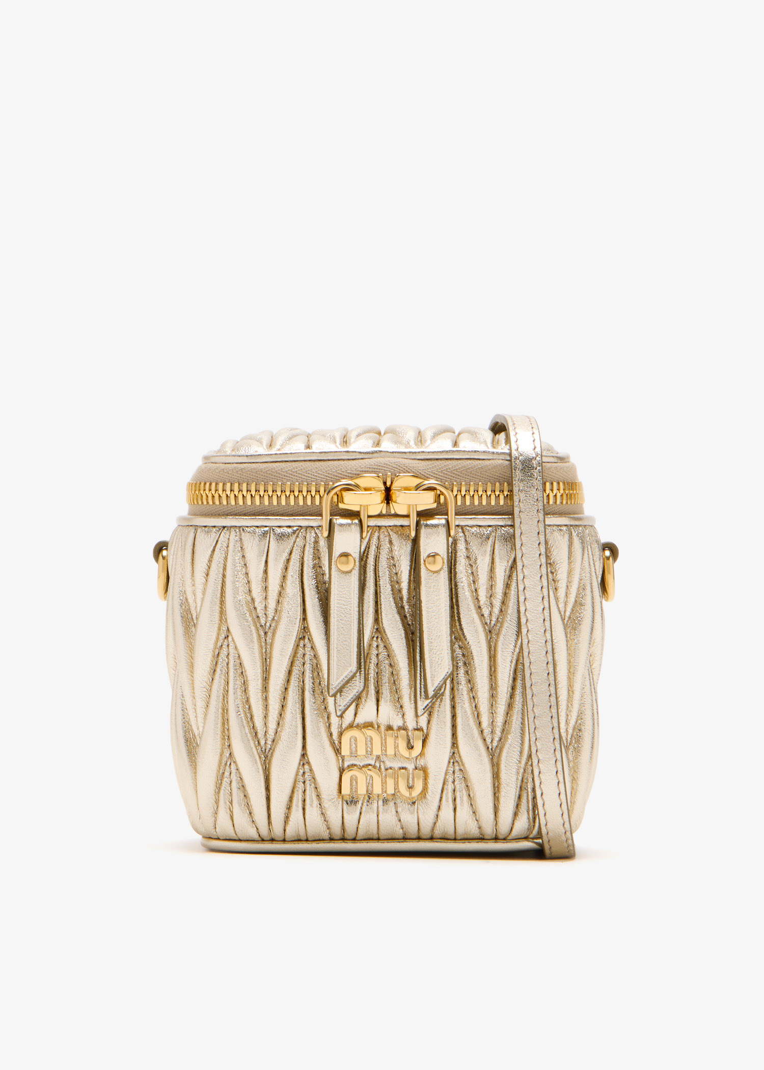 Miu Miu Matelassé leather micro bag for Women - Gold in KSA