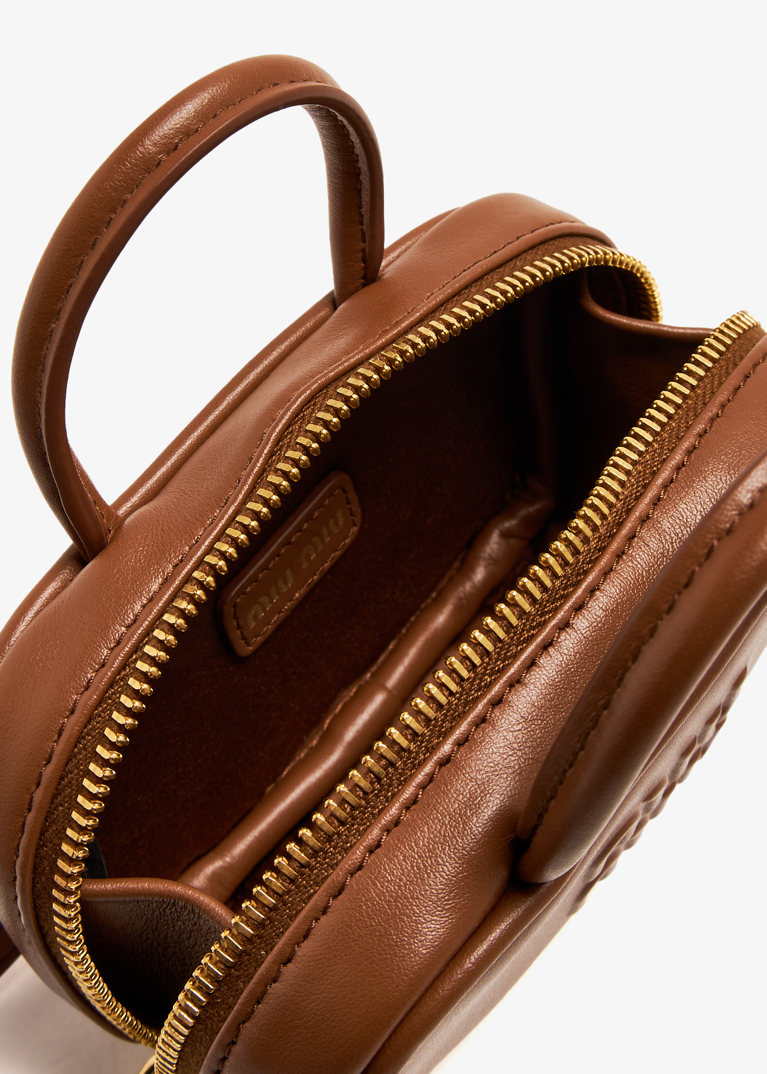 Miu Miu Leather micro bag for Women - Brown in UAE | Level Shoes