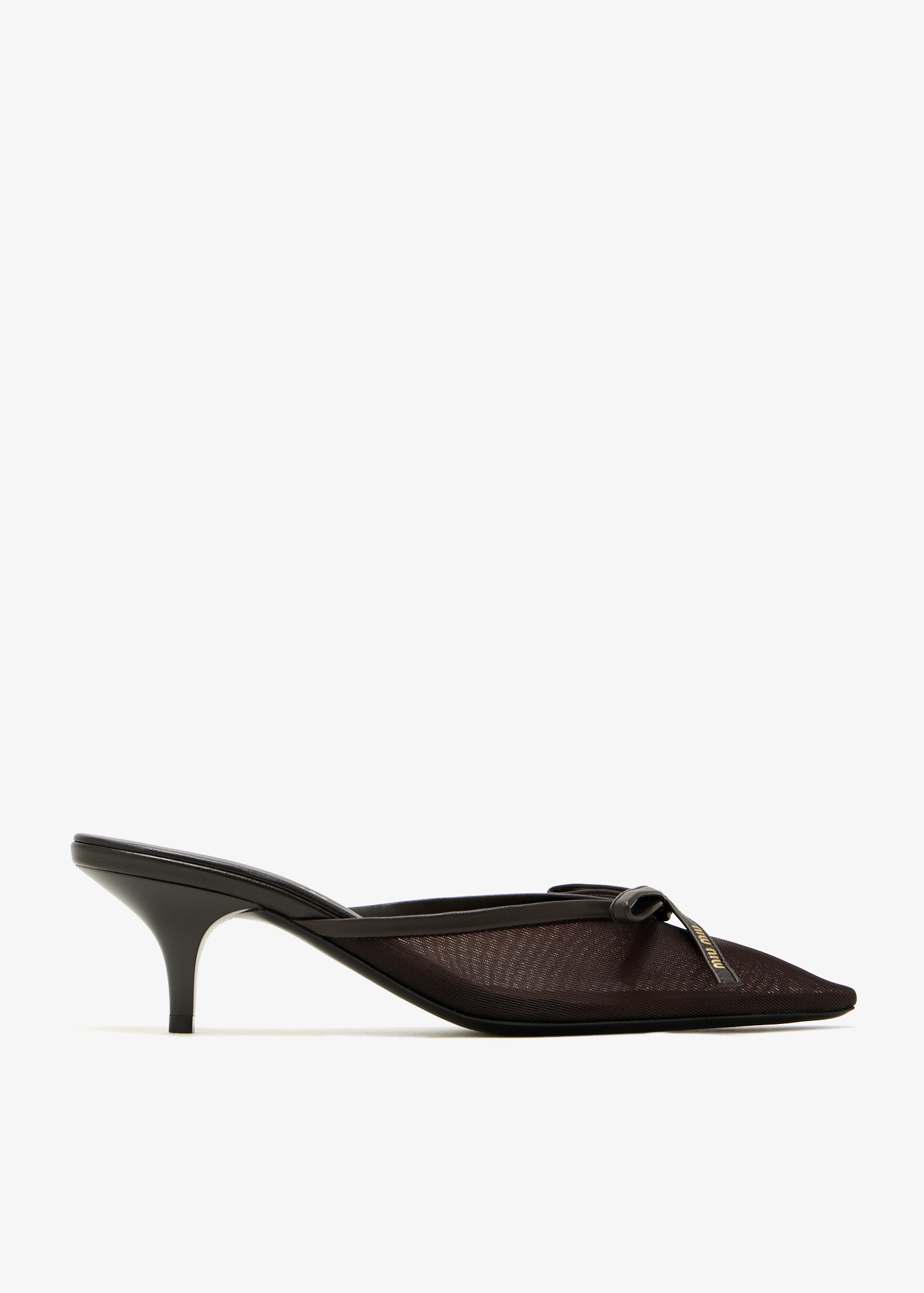 Miu Miu Mesh fabric mules for Women - Brown in UAE | Level Shoes