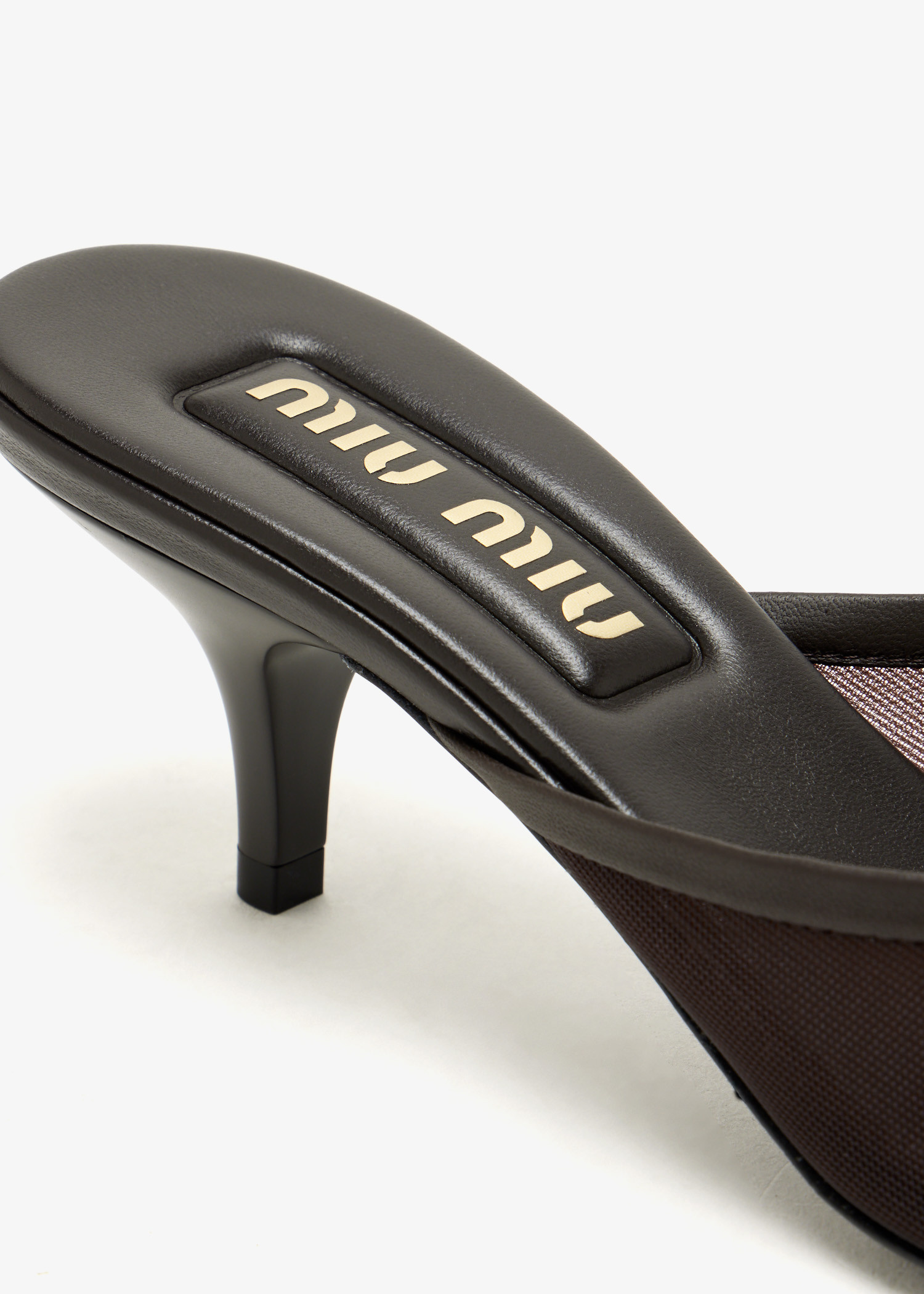 Miu Miu Mesh fabric mules for Women - Brown in KSA | Level Shoes