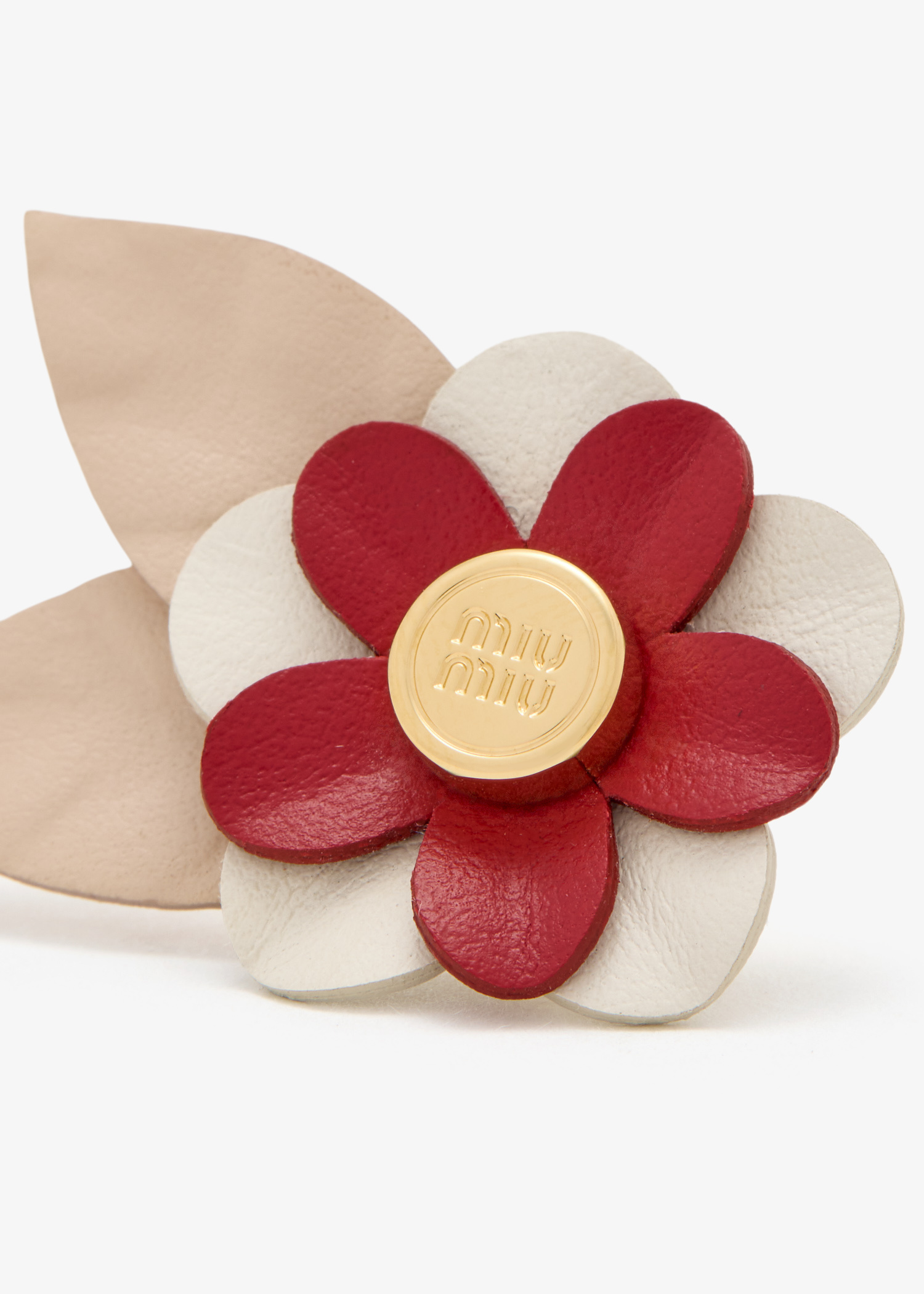 Miu Miu Leather floral brooch for Women - Red in UAE | Level Shoes