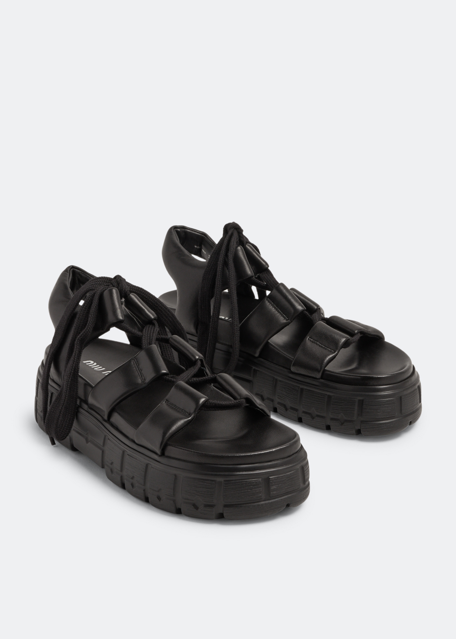 Miu Miu Sporty Nappa leather sandals for Women - Black in