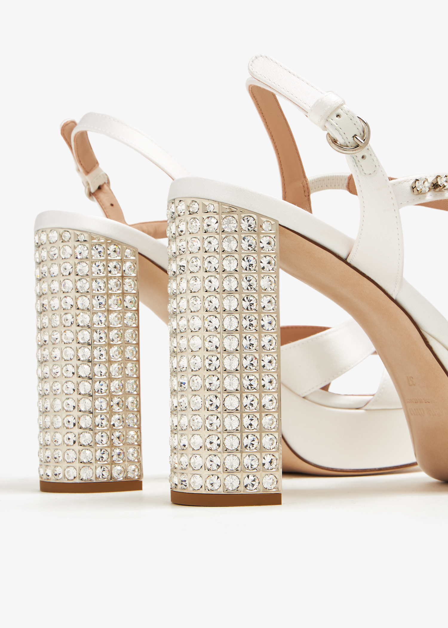 Miu Miu Satin platform sandals for Women - White in Qatar