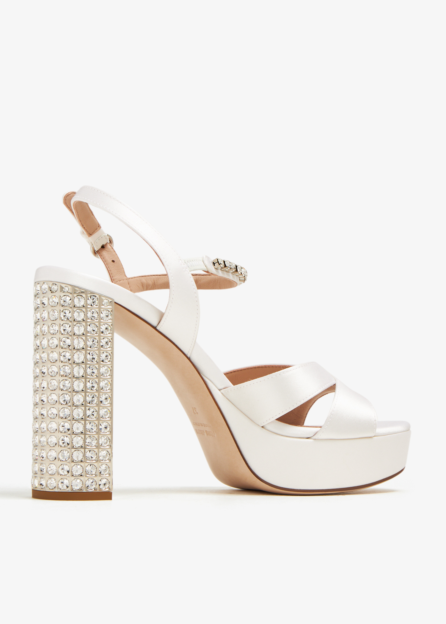 Miu Miu Satin platform sandals for Women - White in Qatar