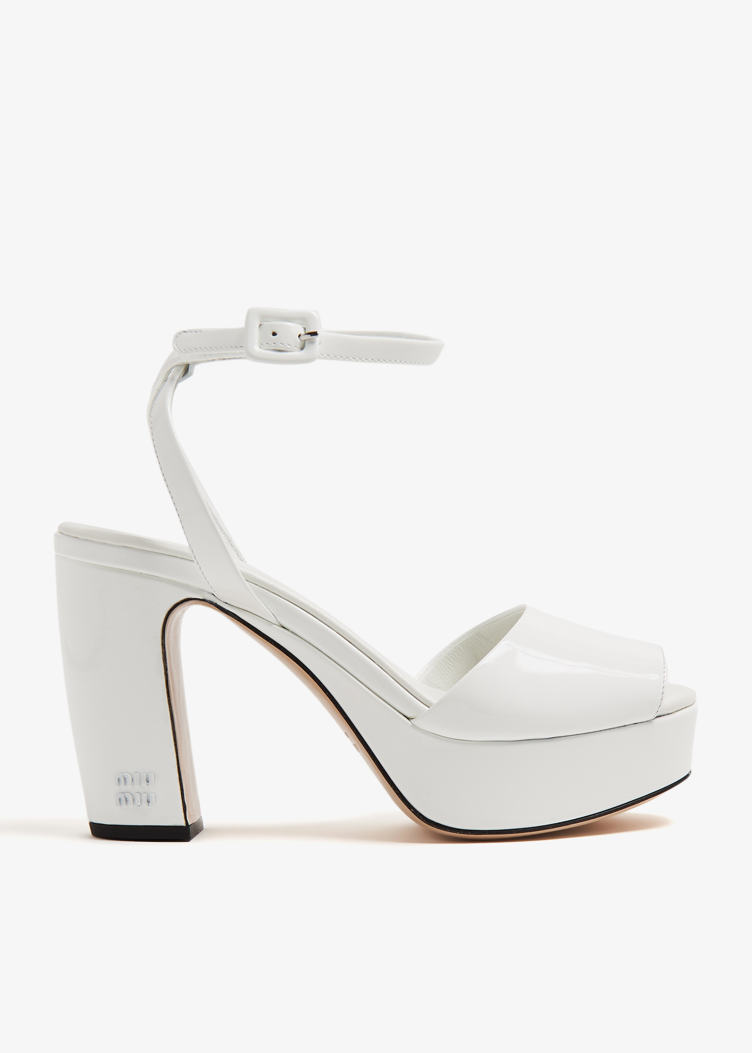 miu miu ホワイト プラットフォームヒール Miu Miu Patent leather platform sandals for Women - White in UAE