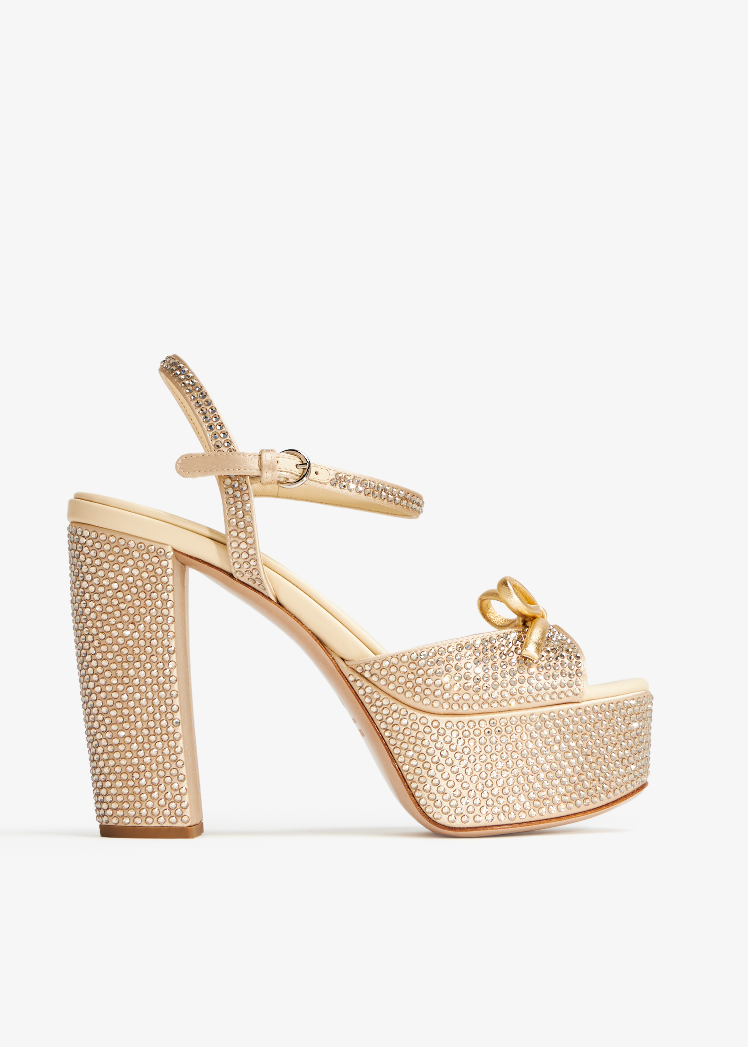 Miu Miu Satin platform sandals for Women - Gold in UAE