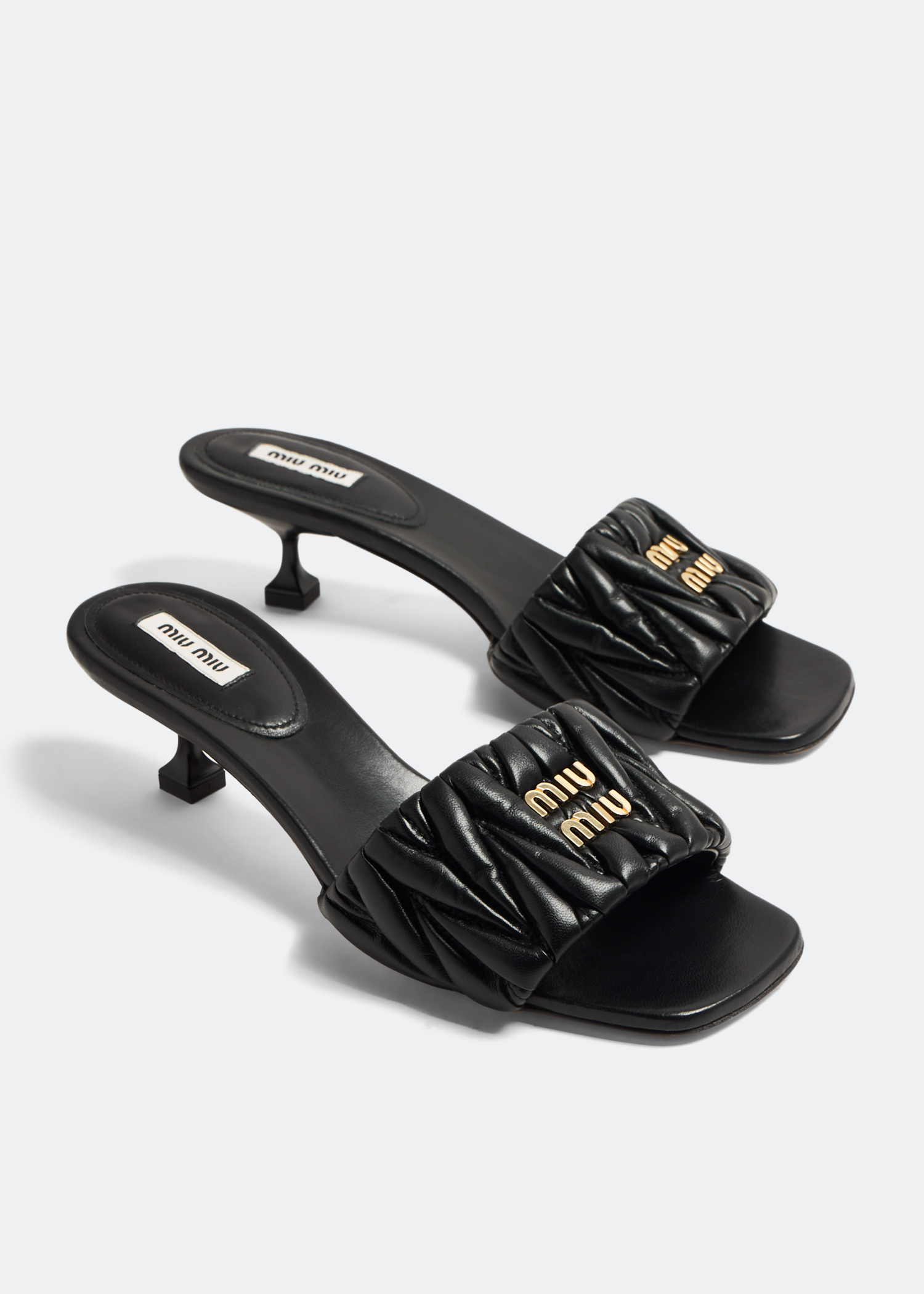 Miu Miu Matelassé leather sandals for Women - Black in KSA | Level