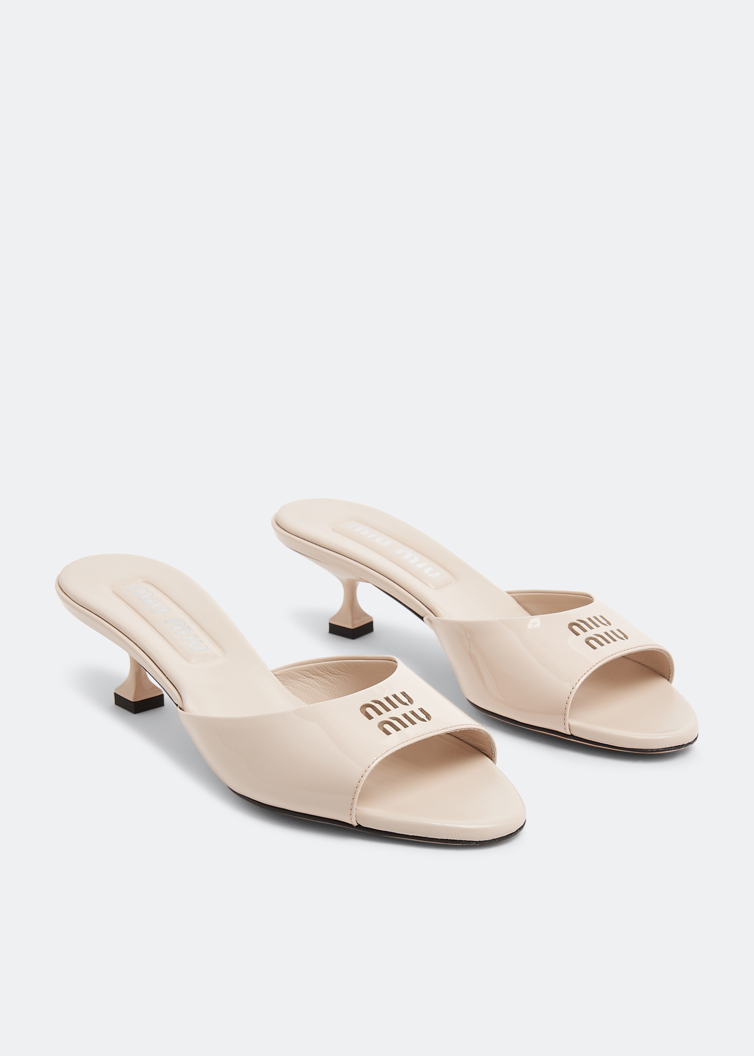 Miu Miu Patent leather sandals for Women - Beige in Qatar