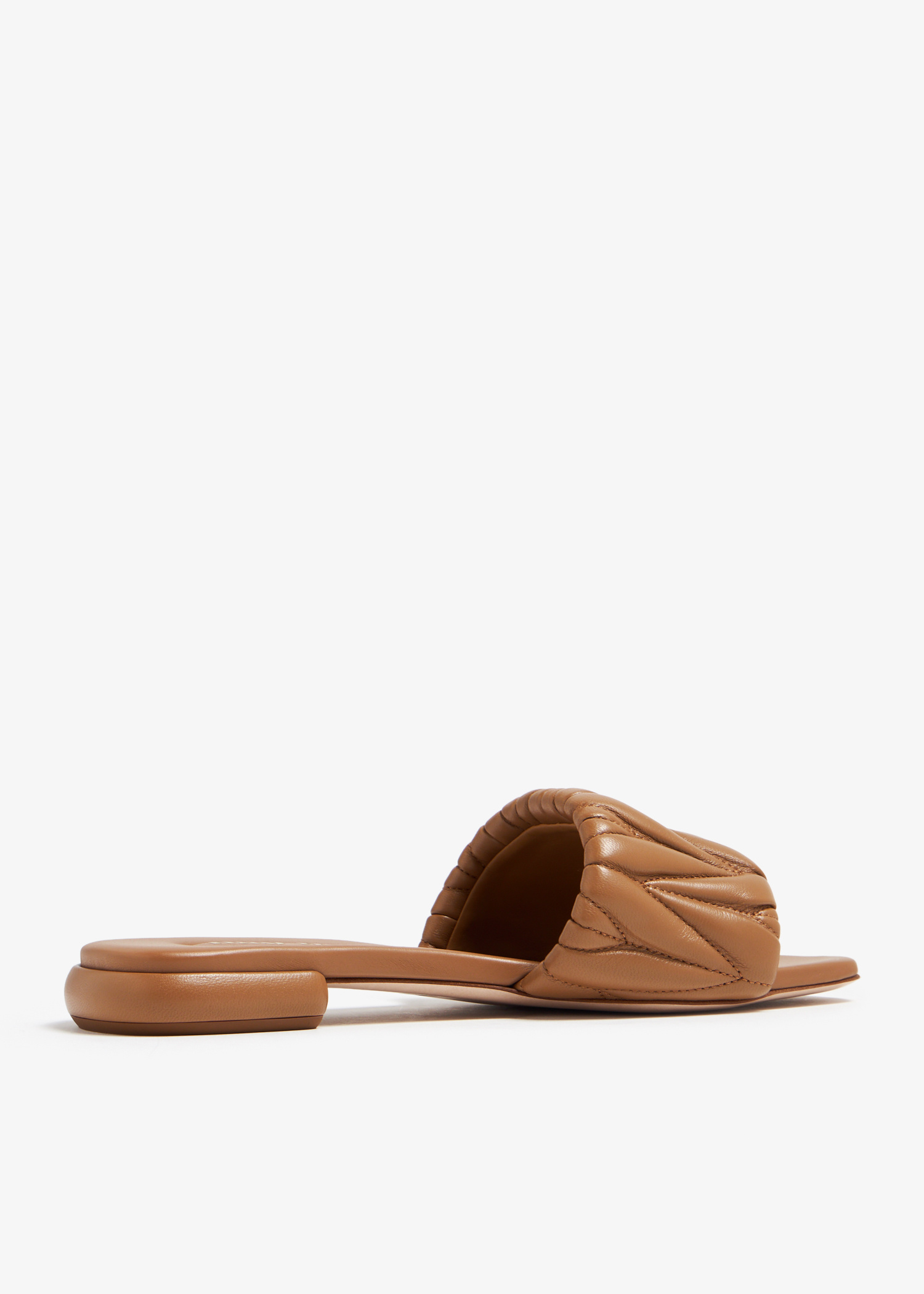 Miu Miu Matelassé leather slide sandals for Women - Brown in UAE