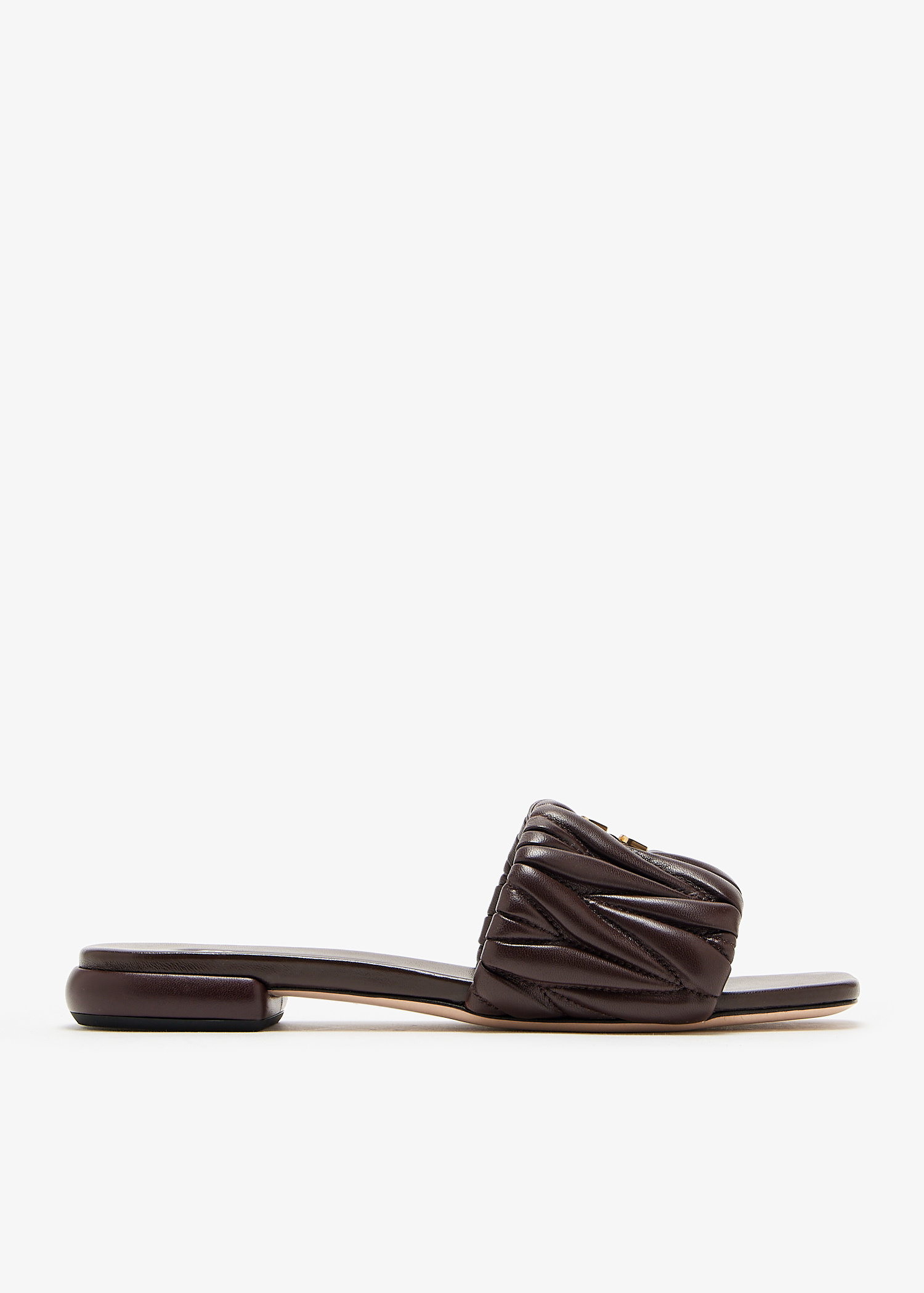 Miu Miu Matelassé nappa leather slide sandals for Women