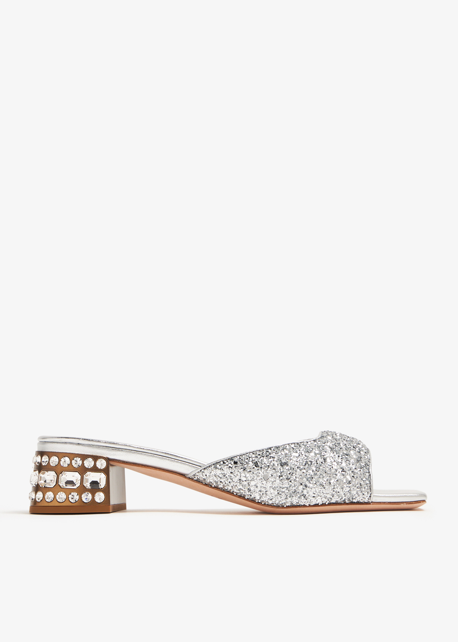 Miu Miu Glitter sandals for Women - Silver in UAE | Level Shoes