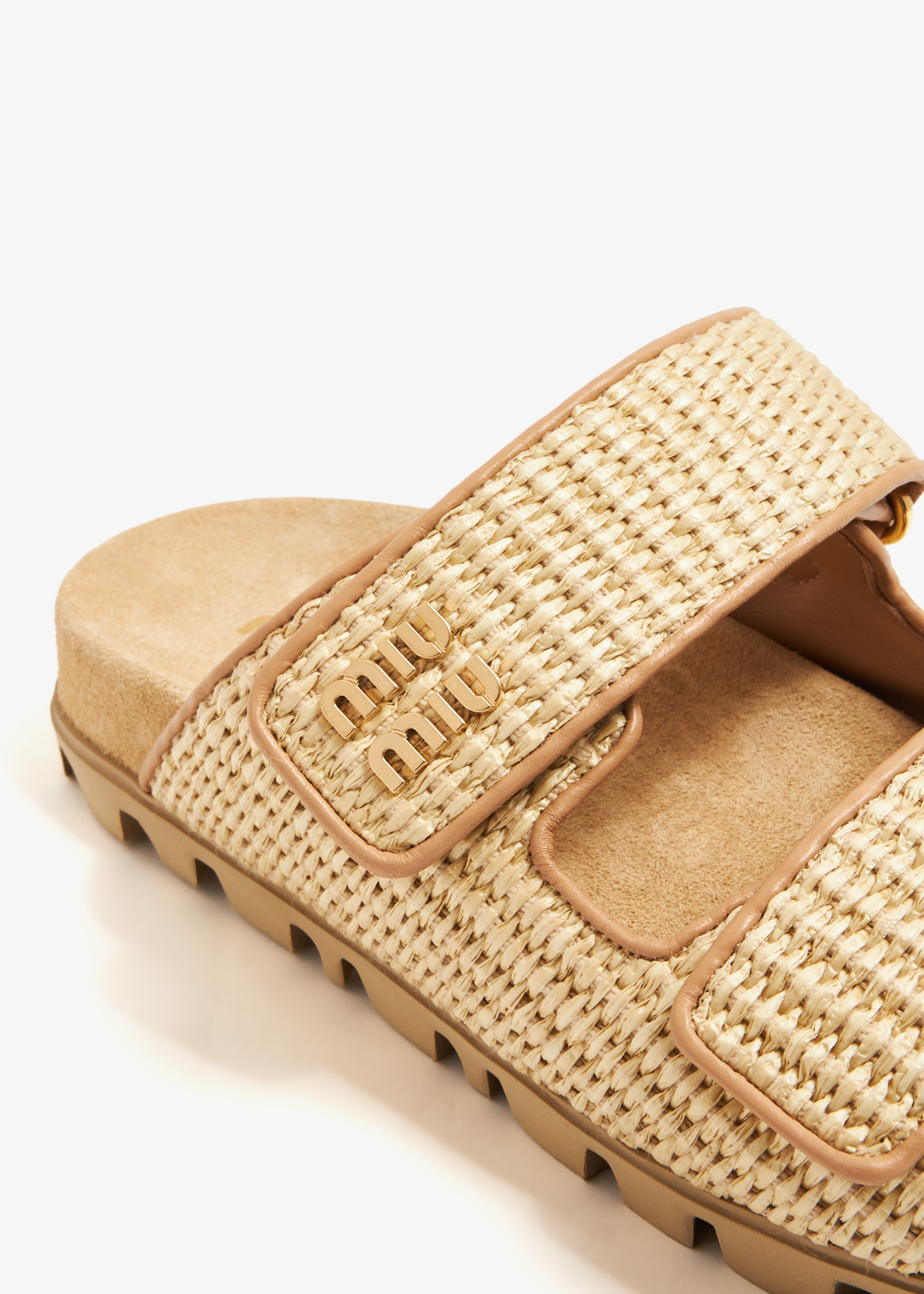 サンダル・ミュール MiuMiu | Sporty raffia-effect woven fabric sandals 5X133E 0400020221949?wid=600&hei=800&