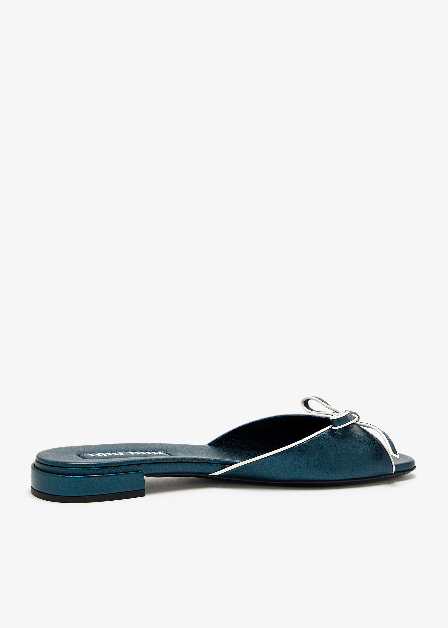 Miu Miu Mordoré nappa leather bow flat sandals for Women