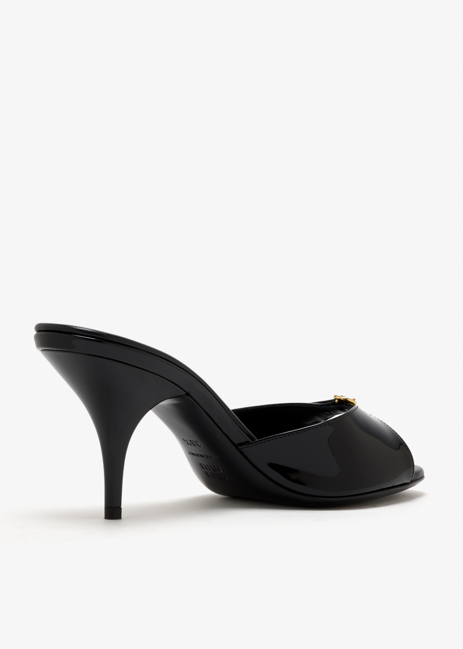 Miu Miu Patent leather buckle mules for Women - Black in UAE