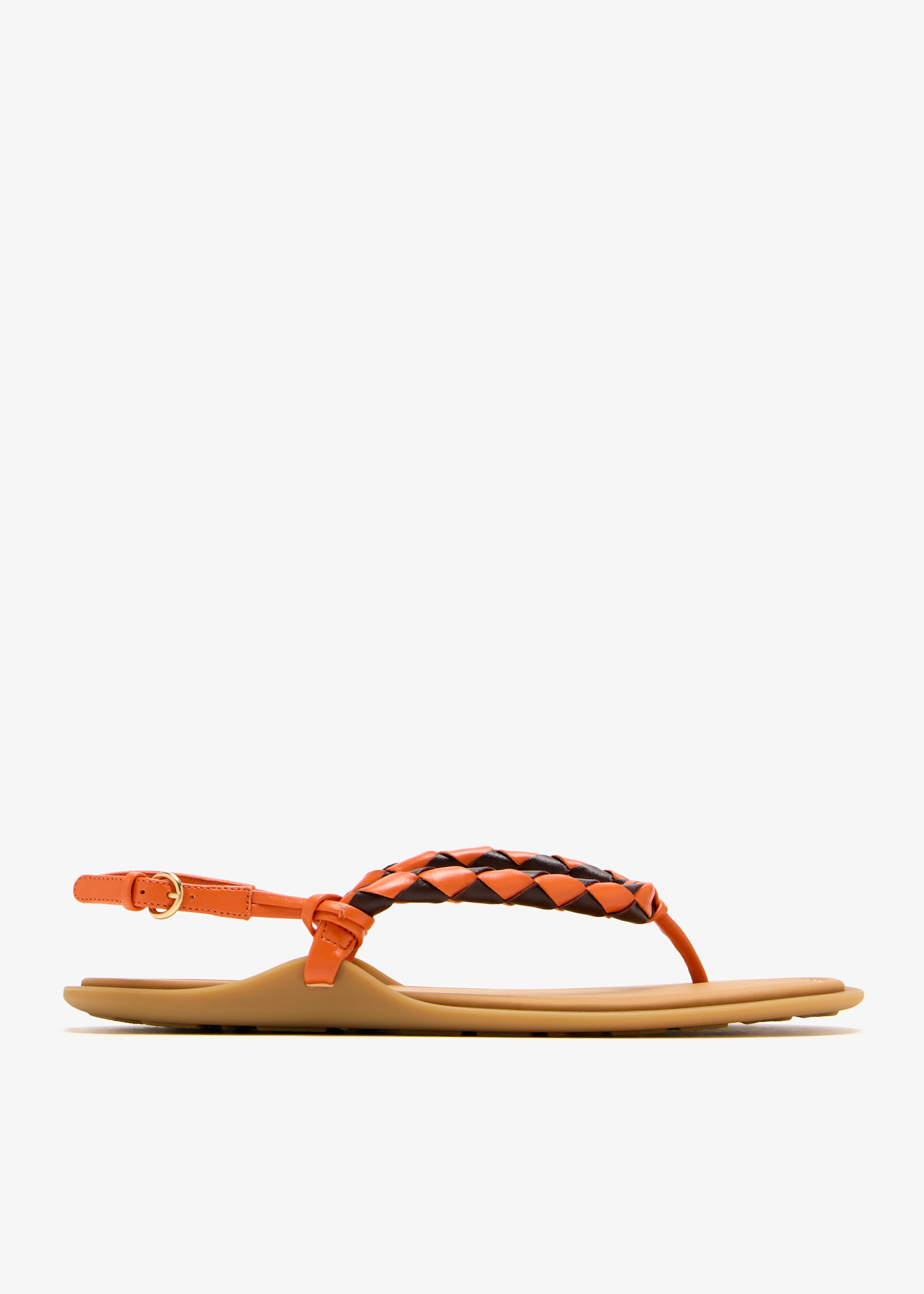 Miu Miu Braided leather thong sandals for Women - Orange in