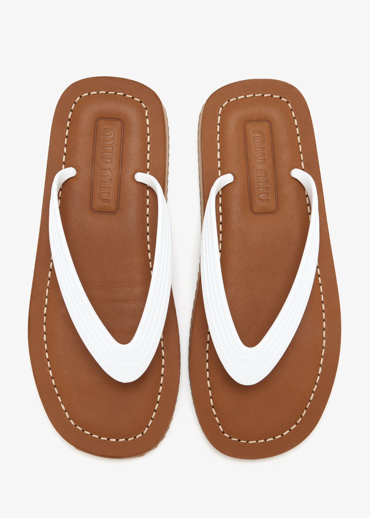 Miu Miu Thong sandals for Women - White in Kuwait | Level Shoes