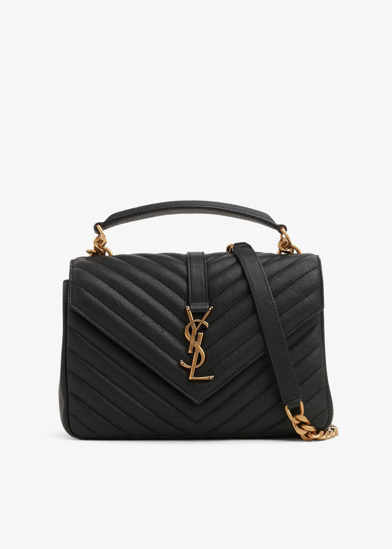 Saint Laurent College medium chain bag for Women - Black in