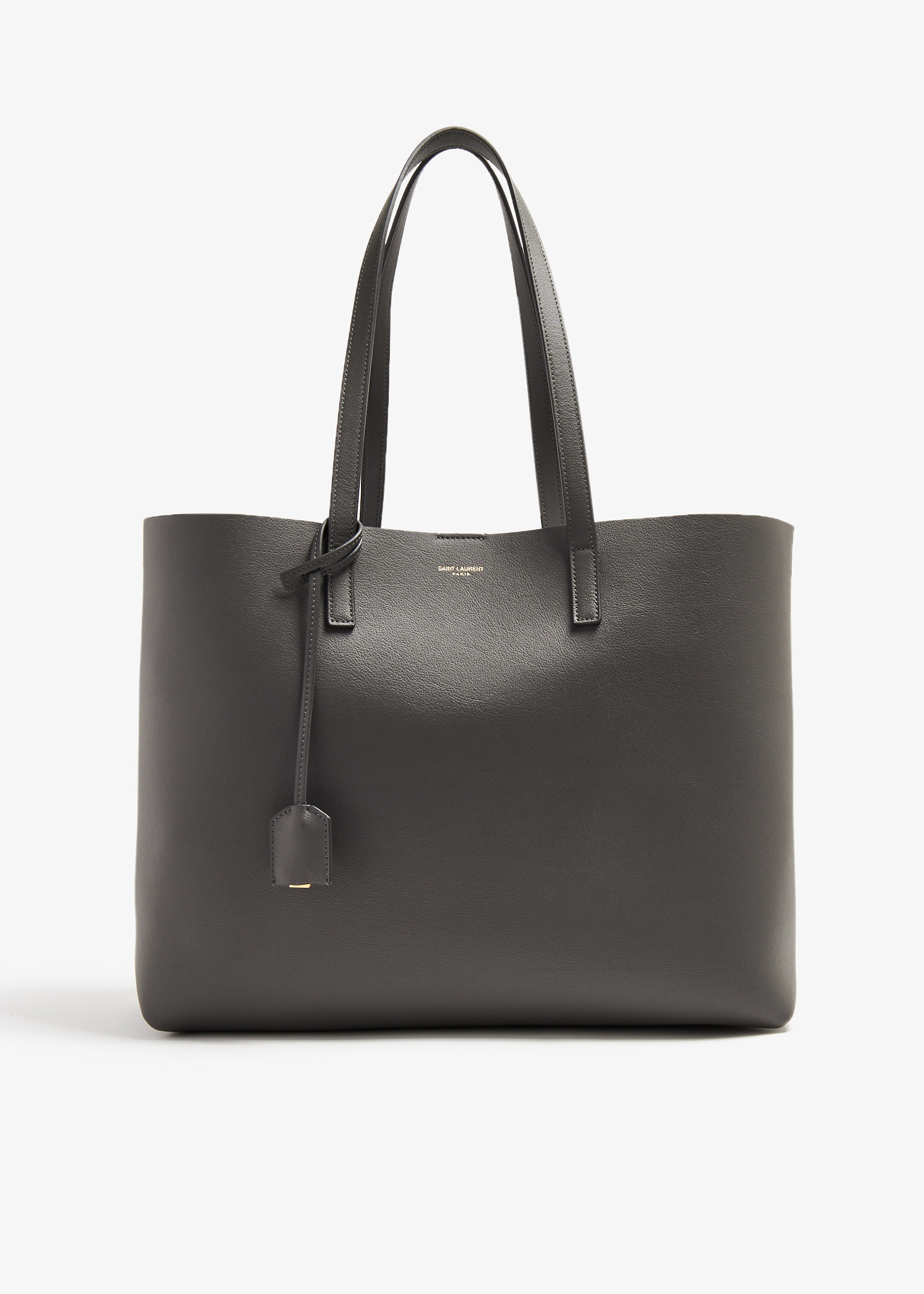 Saint Laurent Leather shopping tote bag for Women - Grey in