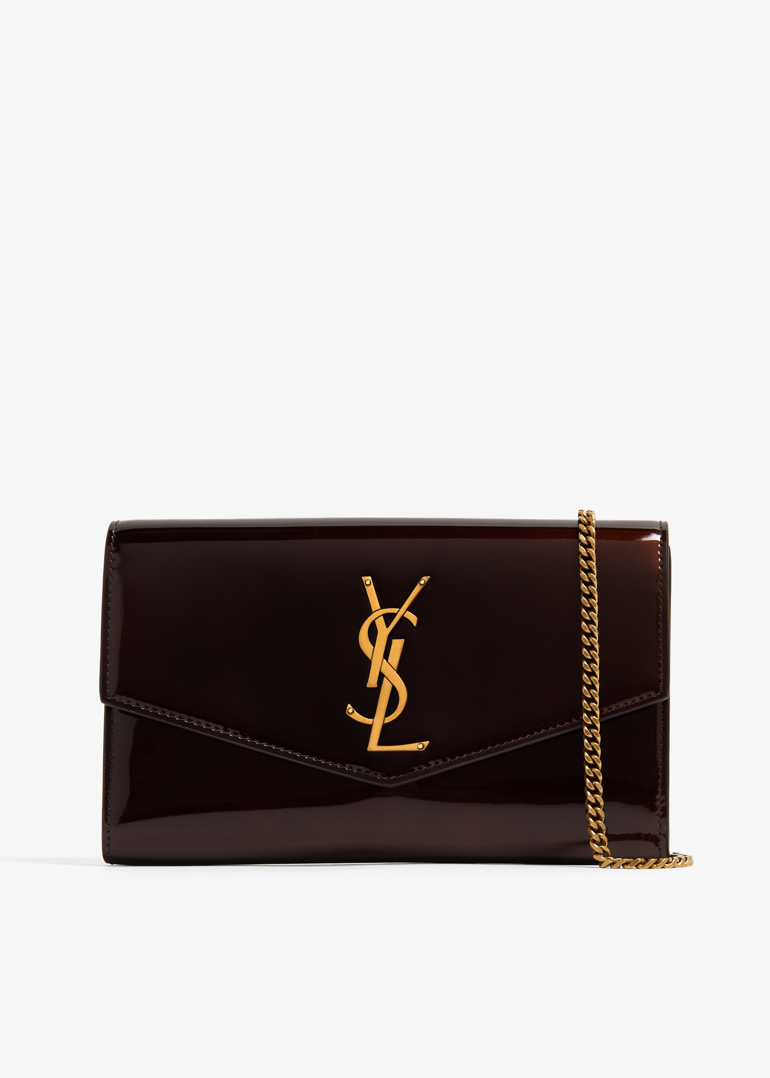 Saint Laurent Uptown chain wallet for Women - Burgundy in