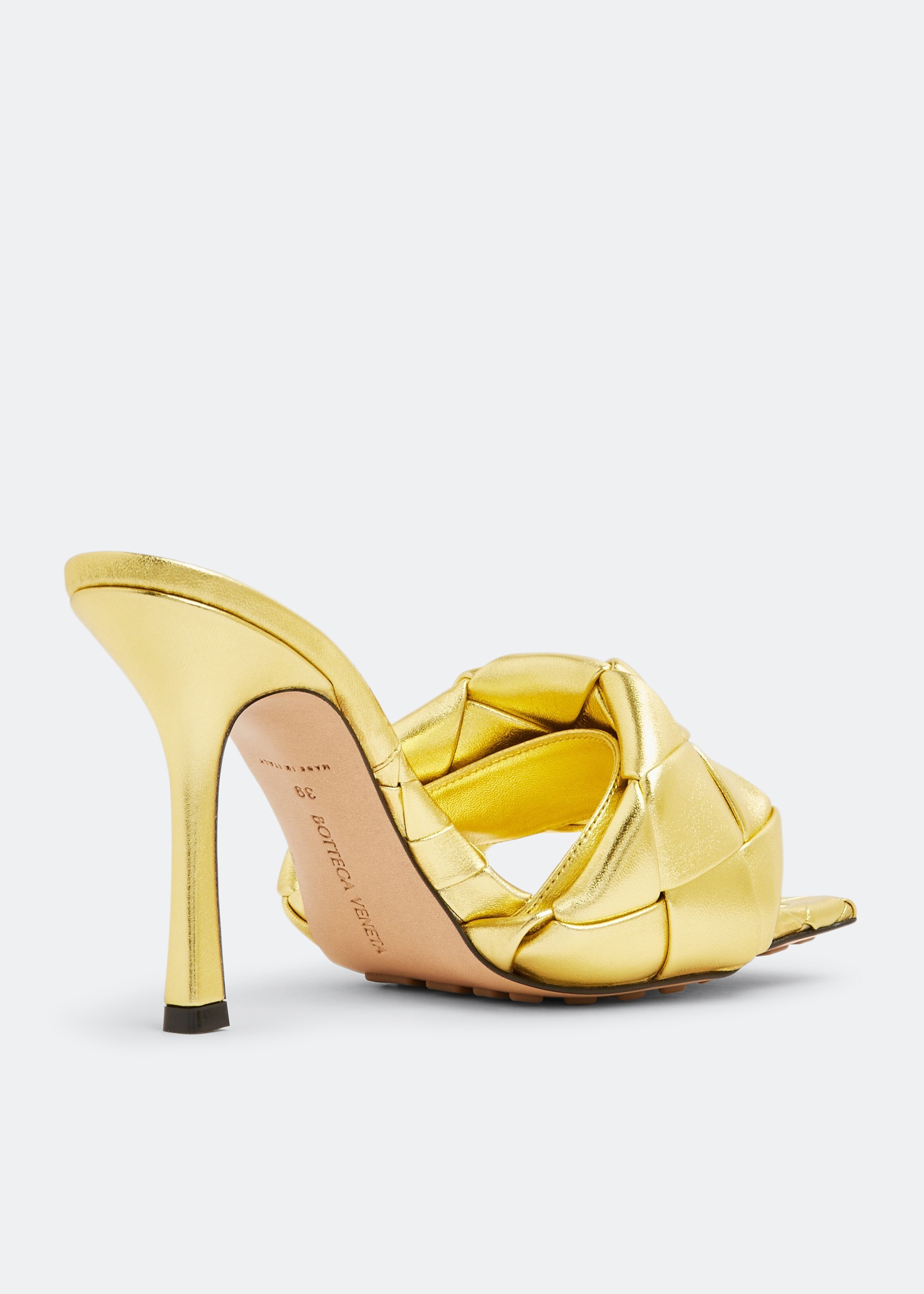 Bottega Veneta Lido mules for Women - Gold in UAE | Level Shoes