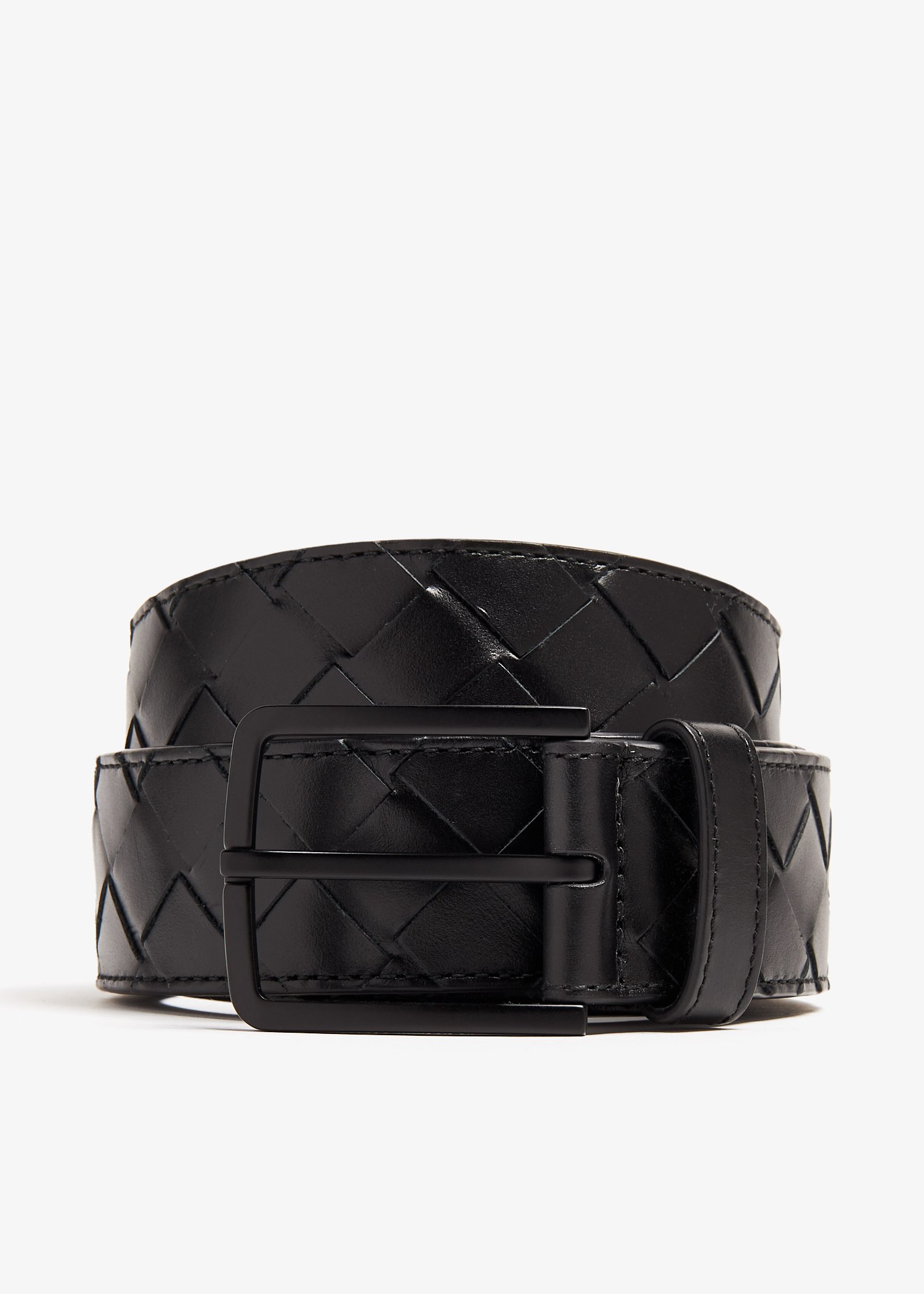 Bottega Veneta Intrecciato belt for Men - Black in KSA | Level Shoes