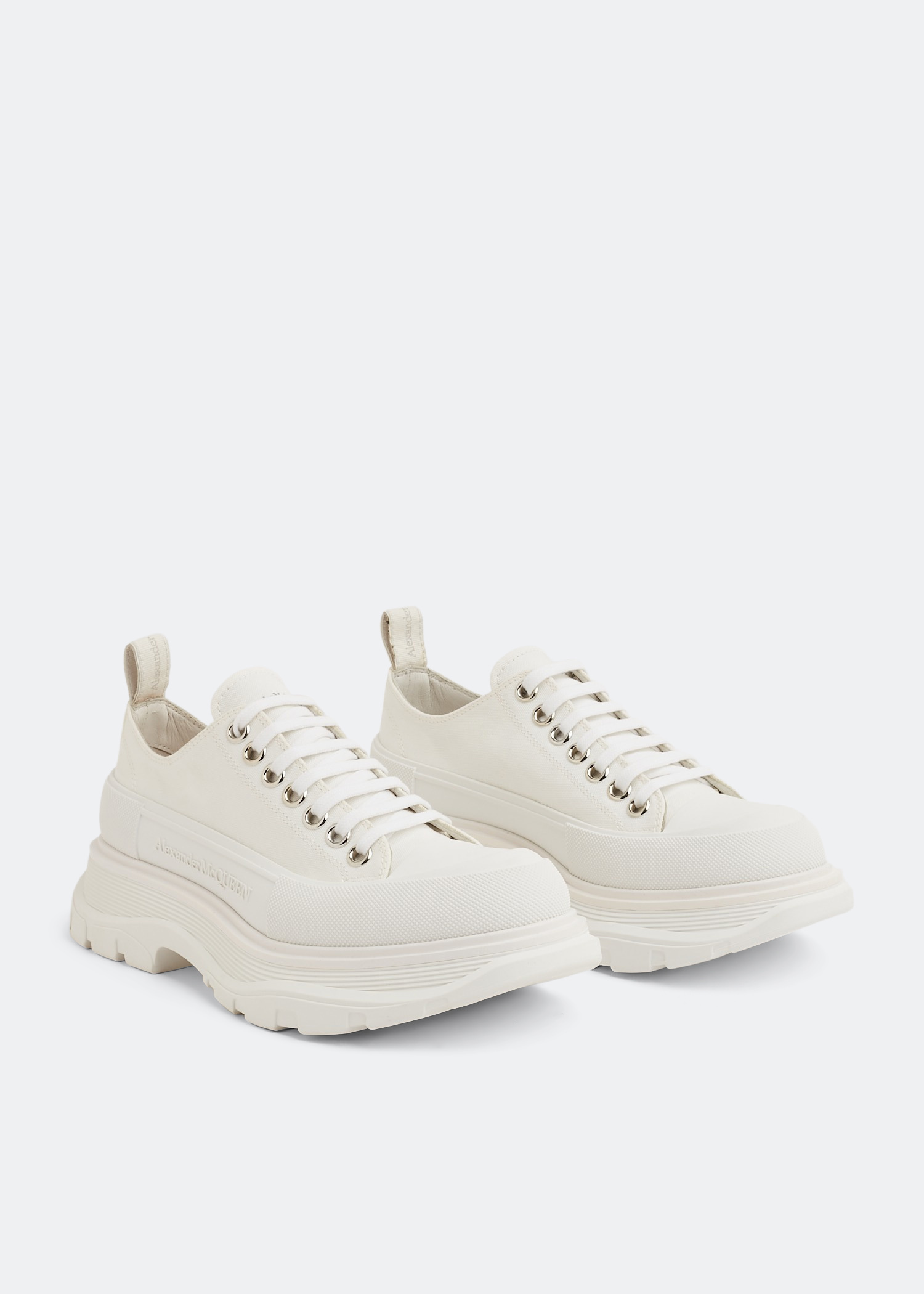 スニーカー Tread Slick Sneakers in White Fabric McQueen Tread Slick lace-up sneakers for Women - White in