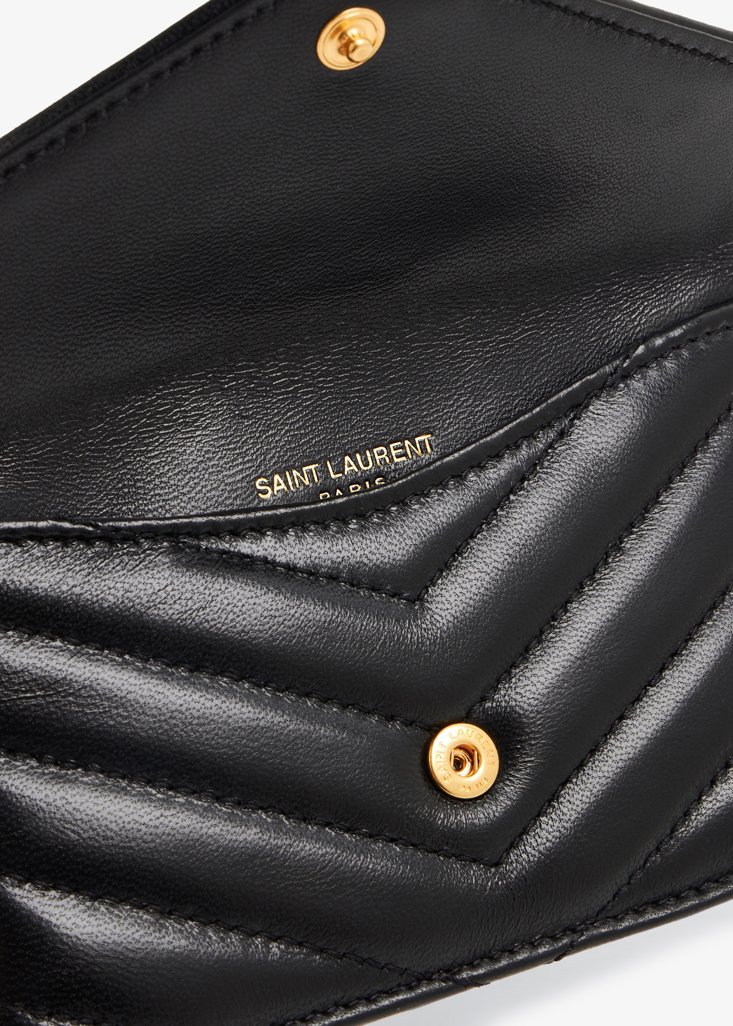 Saint Laurent Fragments zipped card case with flap for Women