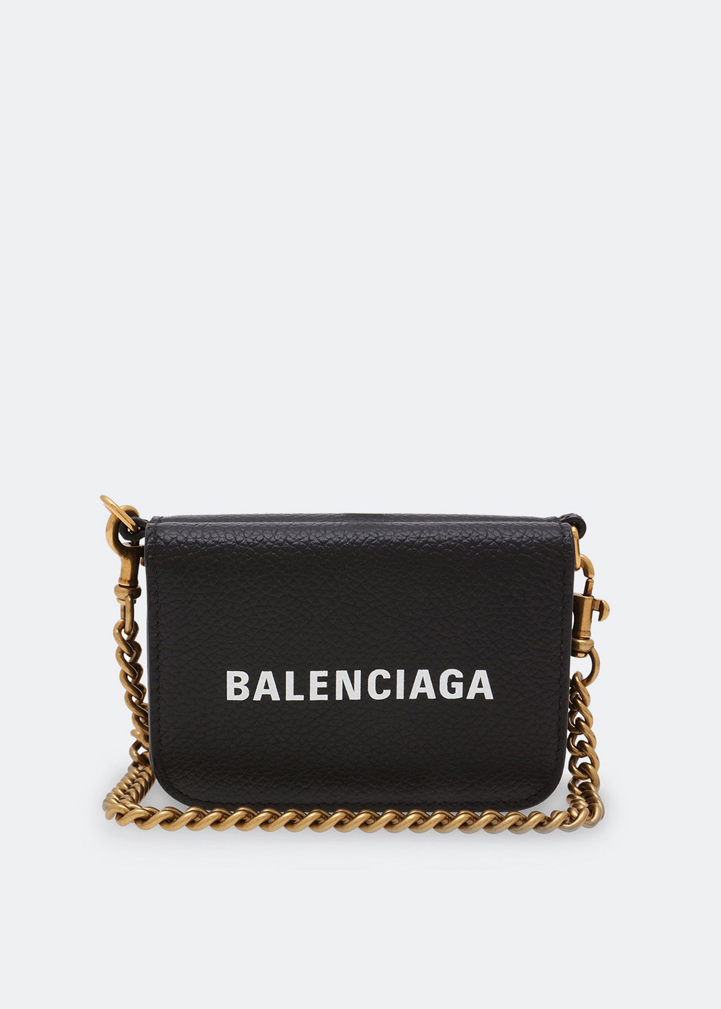 【国内即発】BALENCIAGA MINI WALLET 刻印ロゴ Balenciaga logo-print Wallet | Black | FARFETCH