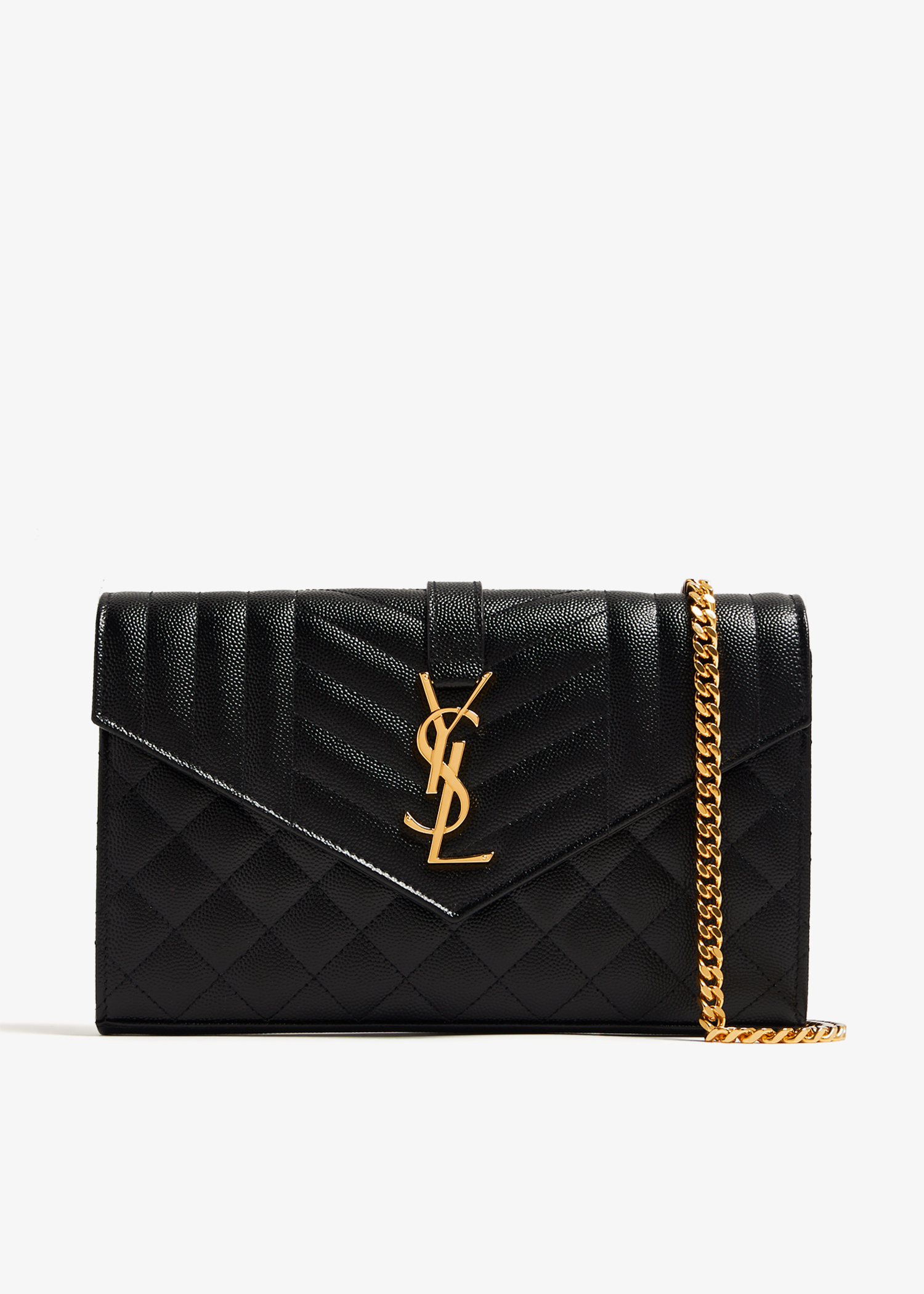 Saint Laurent Monogram chain wallet for Women - Black in UAE