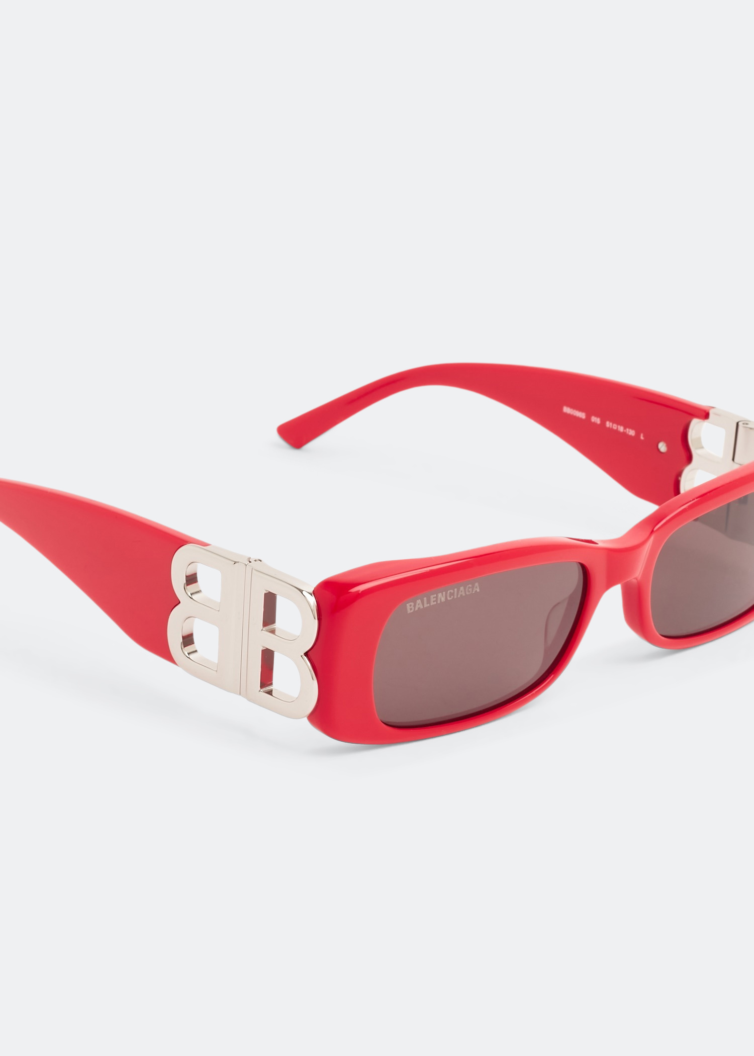 RED DYNASTY RECTANGLE SUNGLASSES Balenciaga BB0096S 0096S 003 Red Gold Sunglasses 0096 | eBay main image 2