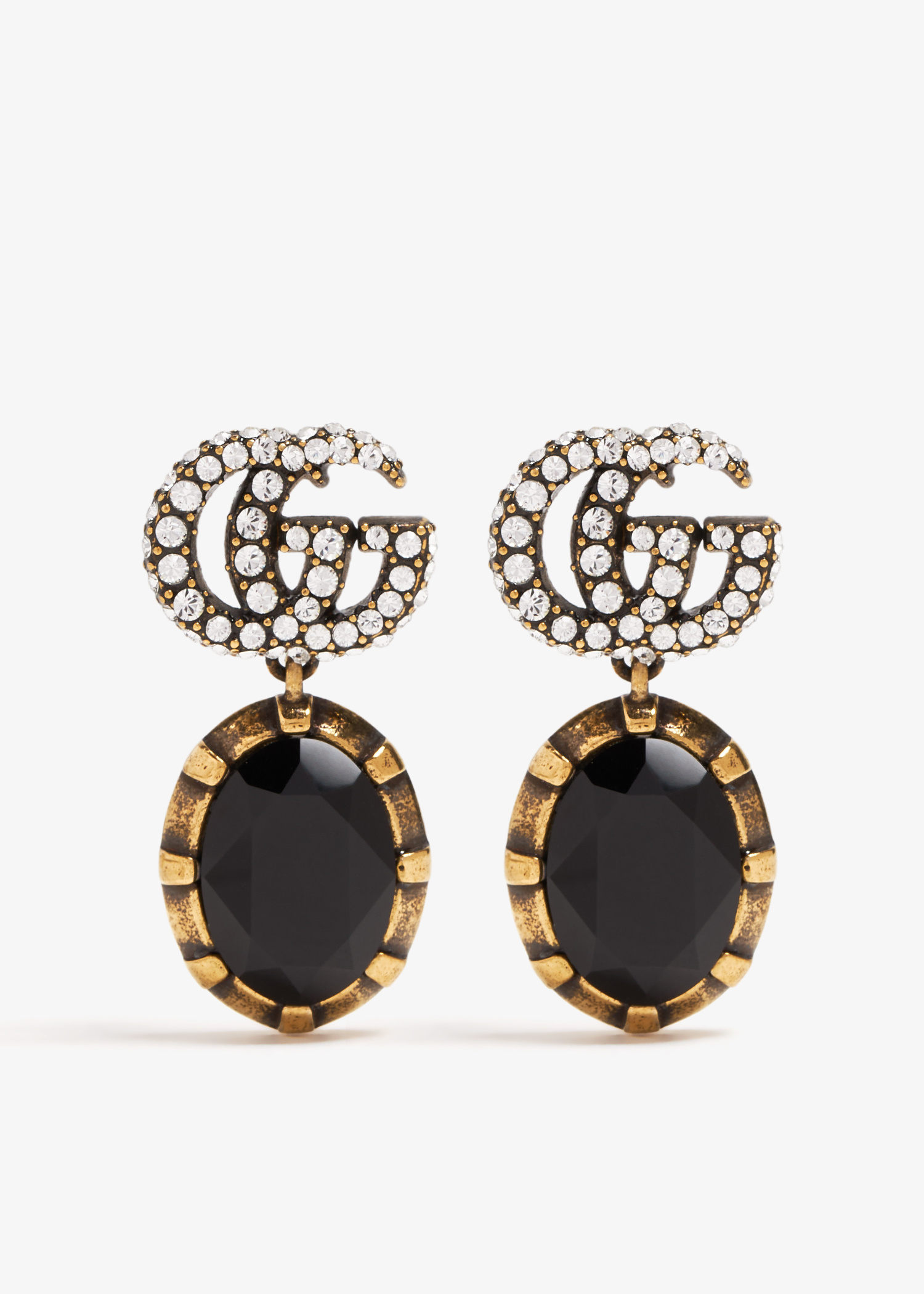 Gucci Double G crystal earrings for Women - Gold in UAE