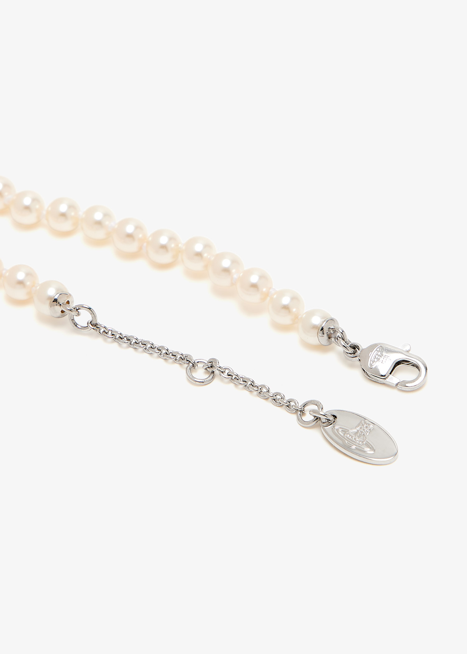 【Vivienne Westwood】Small Claude Pearl ネックレス Small Claude Pearl Necklace in PLATINUM-CREAMROSE-Pearl