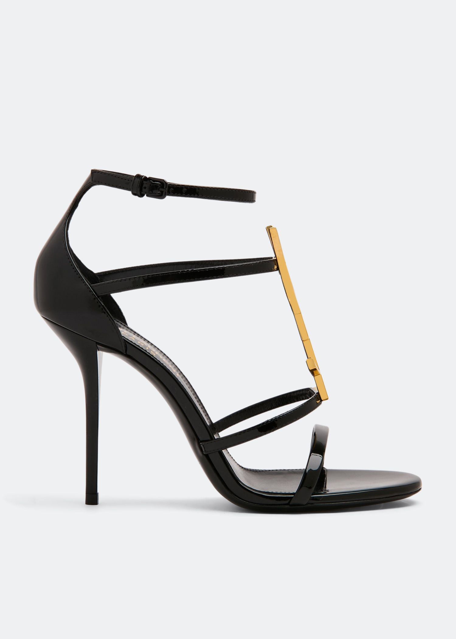 Saint Laurent Cassandra leather sandals for Women - Black in Saint Laurent Cassandra leather sandals for Women - Black in