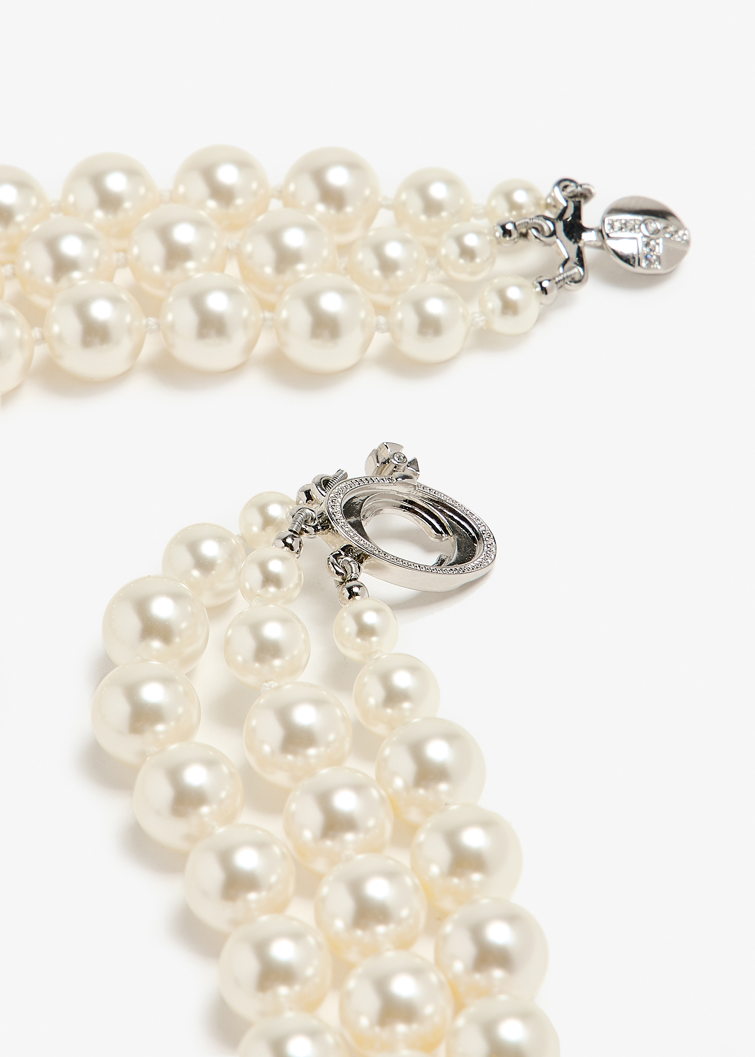 Vivienne Westwood Three row pearl bas relief choker for Women