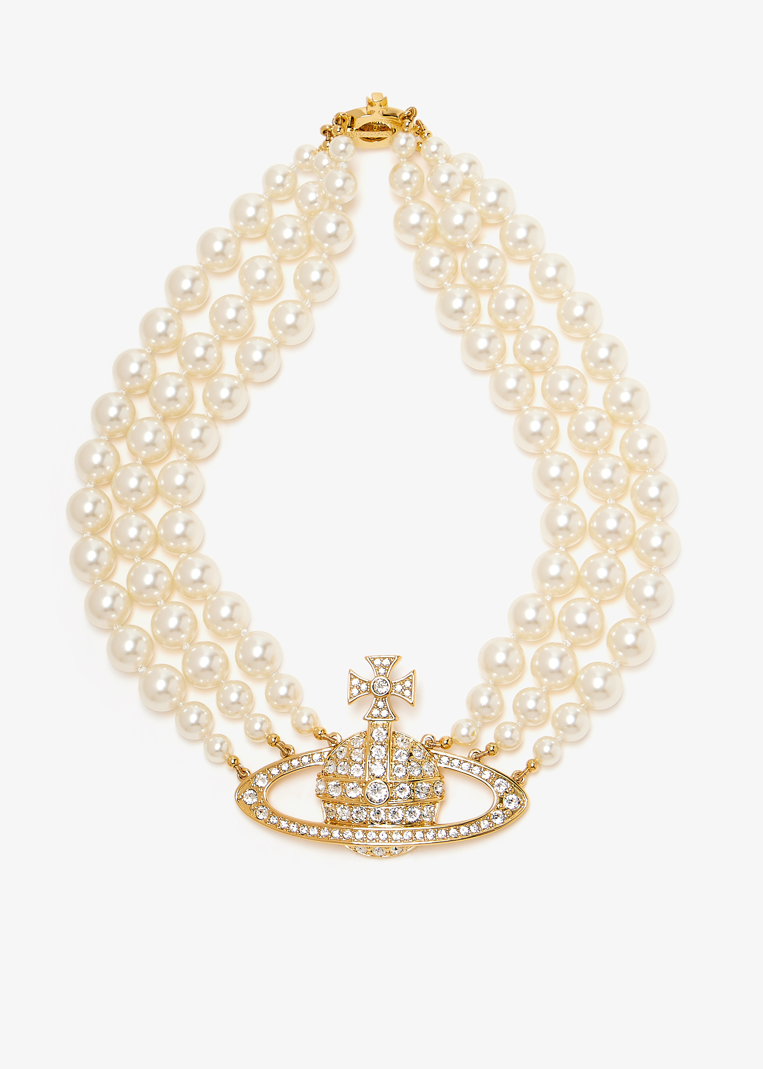 送料関税込 VIVIENNE WESTWOOD OneRowFaux-PearlBas Relief Vivienne Westwood Three row pearl bas relief choker for
