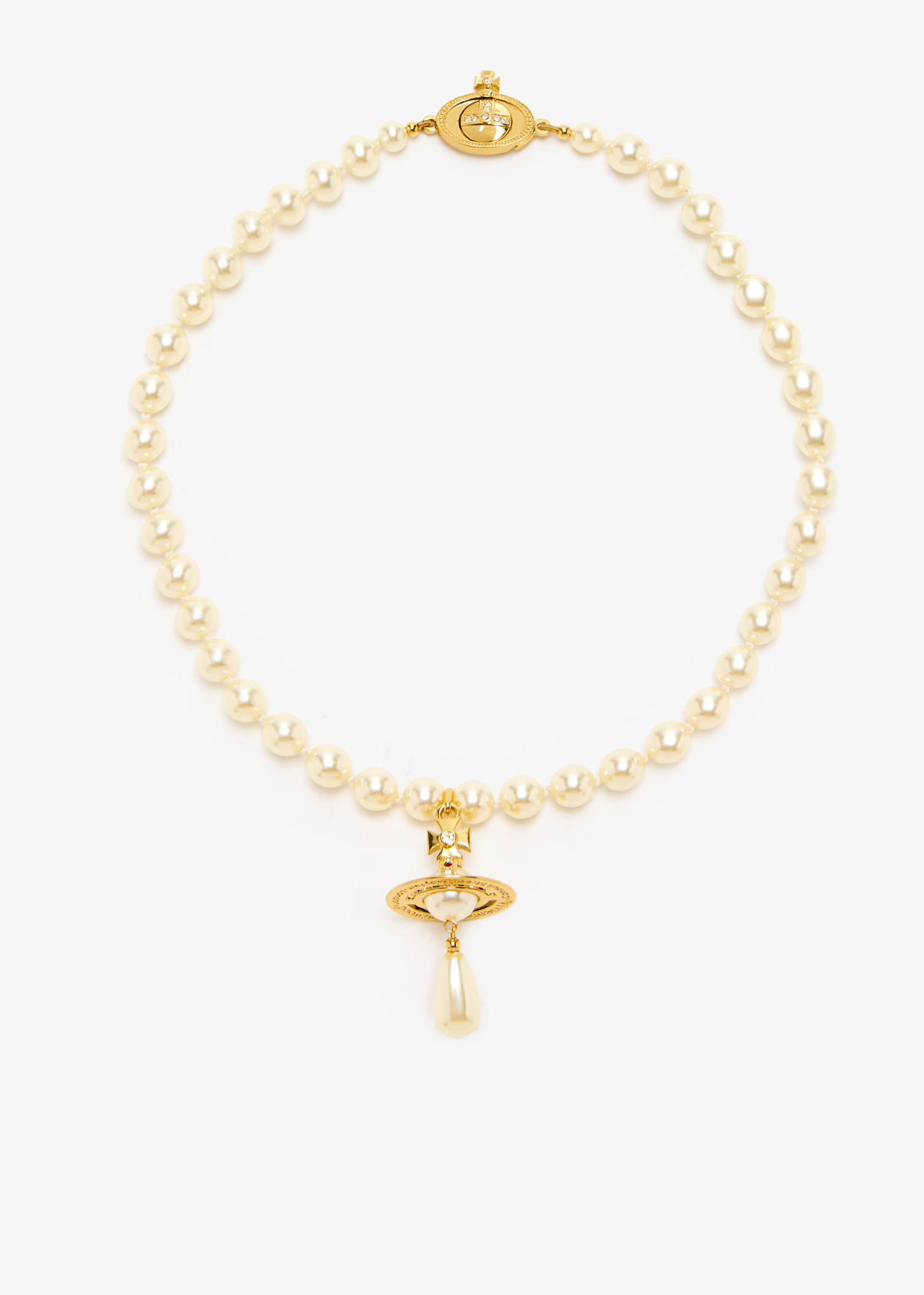 Vivienne Westwood One row pearl drop choker for Women - White in