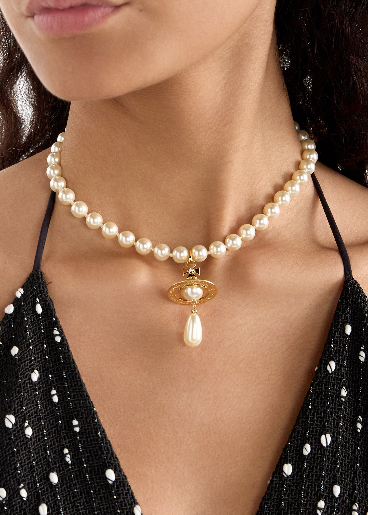 ヴィヴィアンウエストウッド ONE ROW PEARL DROP チョーカー ONE ROW PEARL DROP チョーカー(シルバー)（レディース