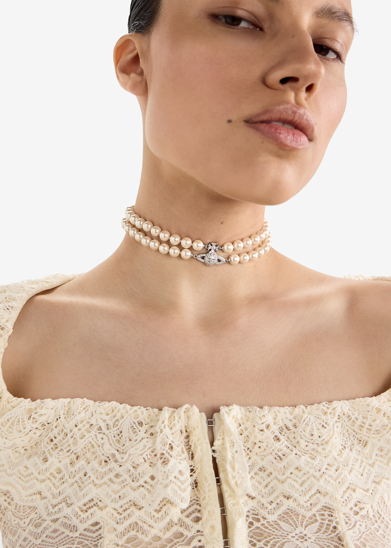 アクセサリーその他 Graziella Pear Chocker Necklace Graziella Pearl Chocker