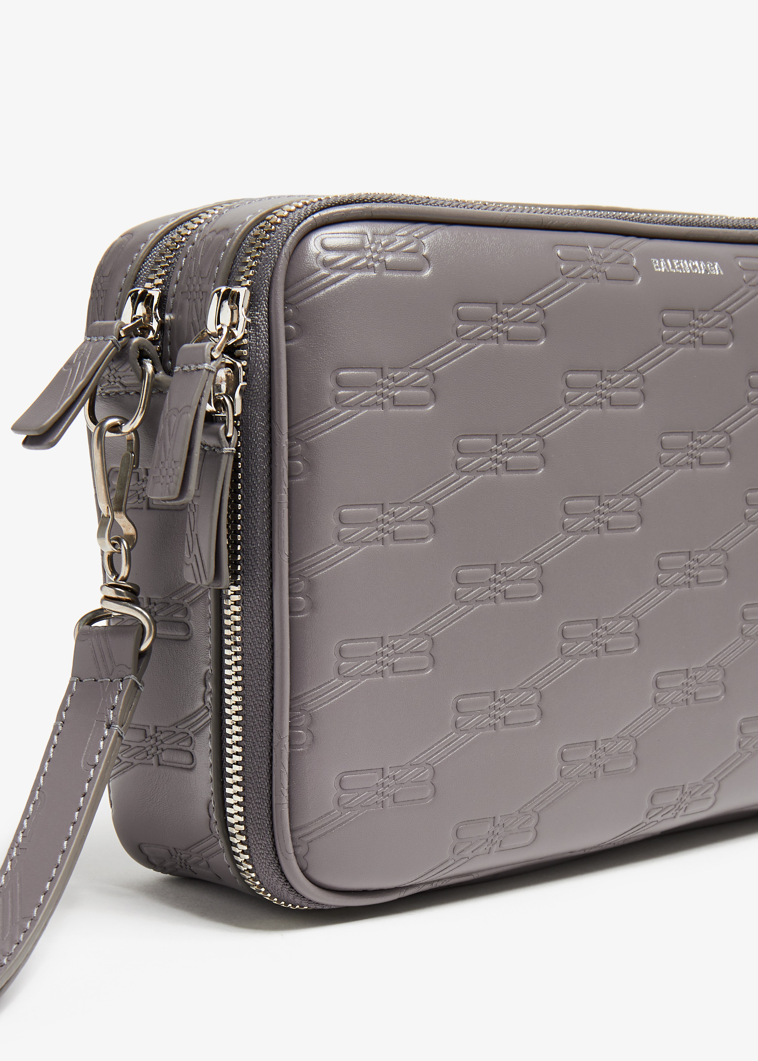 Balenciaga Signature double zip pouch for Men - Grey in UAE