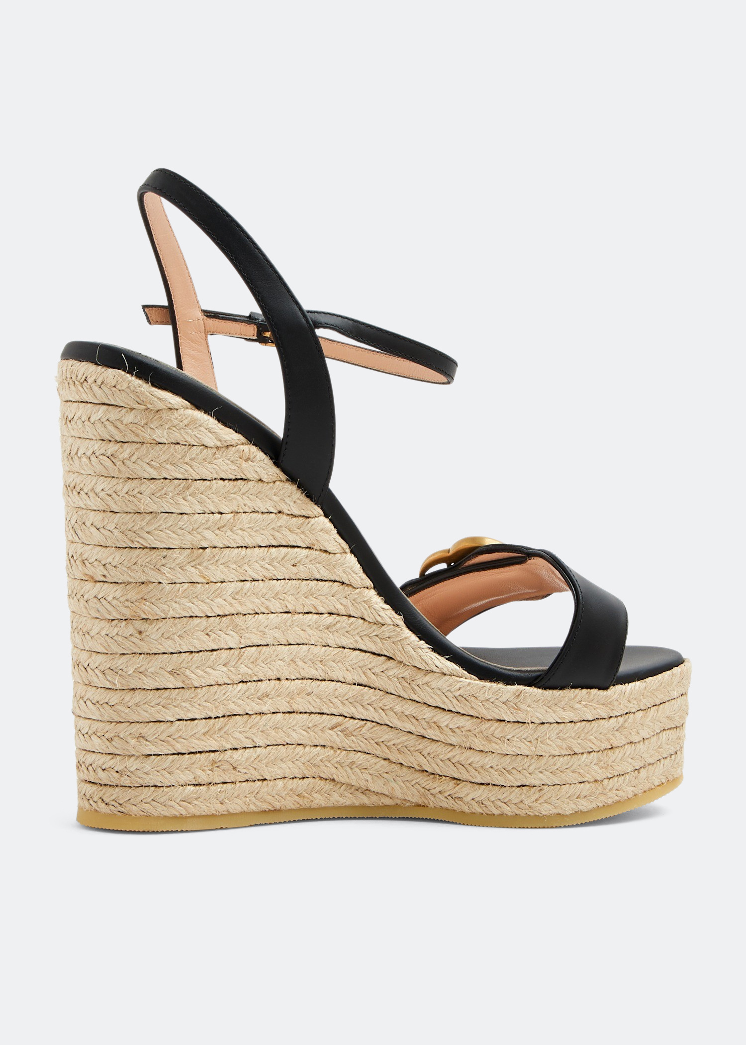 Gucci GG espadrille wedge sandals for Women - Black in KSA