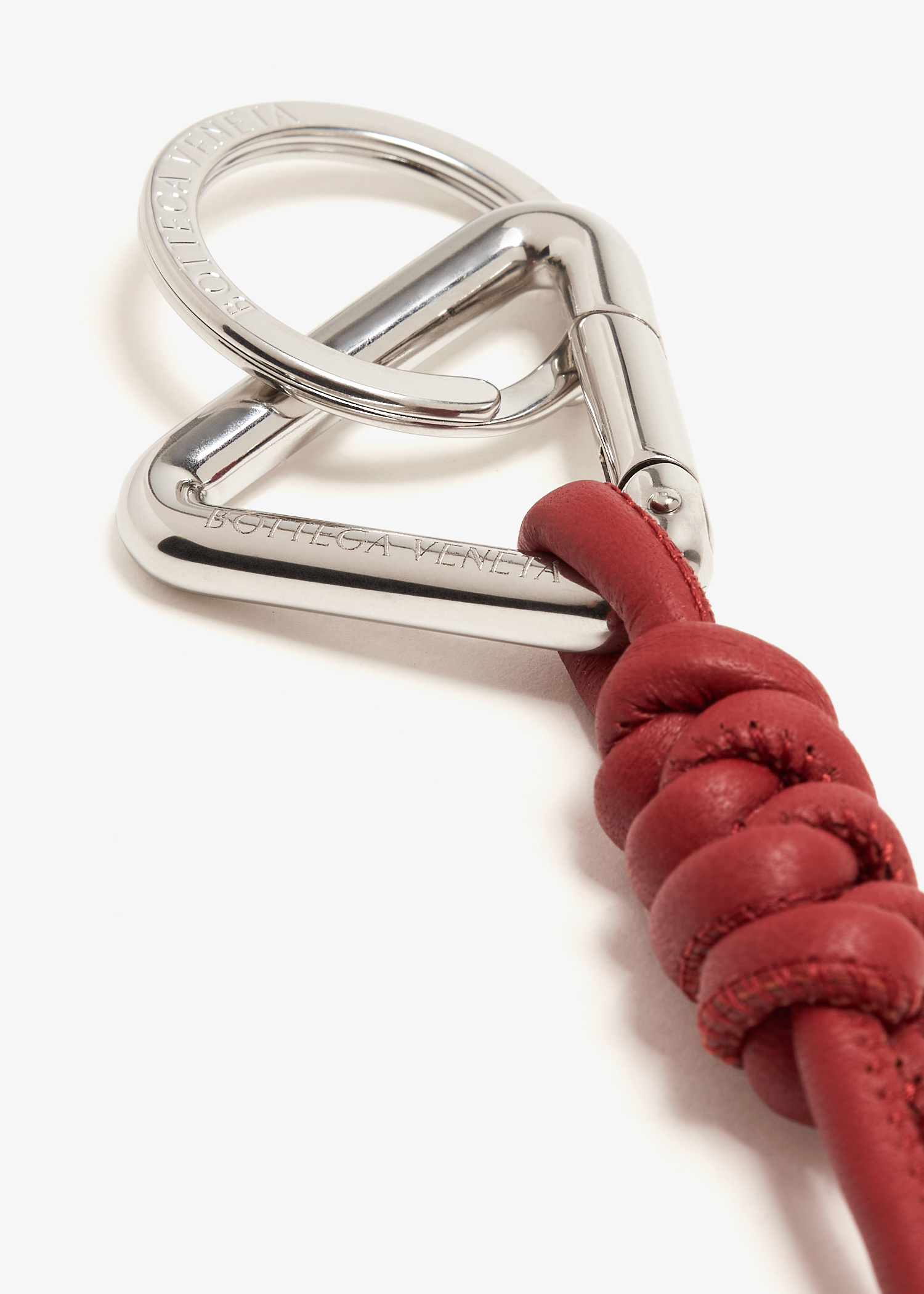 Bottega Veneta Triangle knot key ring for Men - Burgundy in