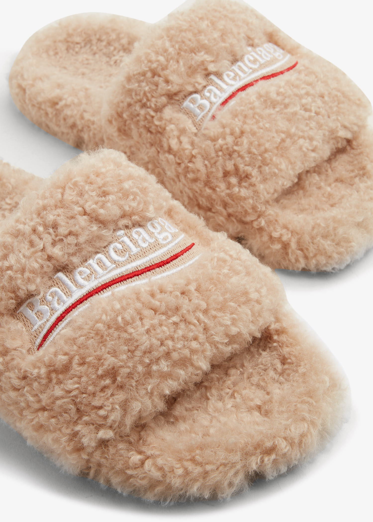 Balenciaga Furry slide sandals for Women - Beige in UAE