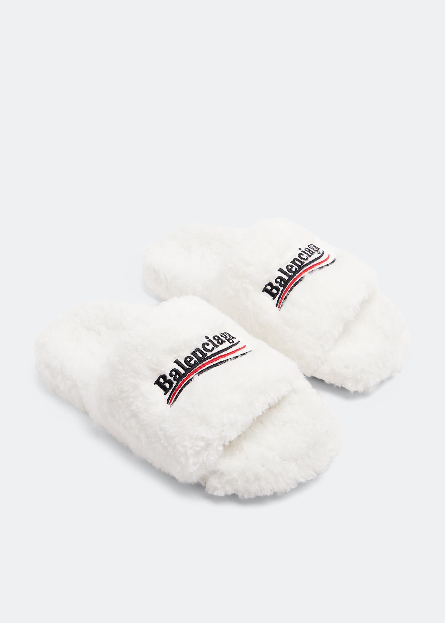 Balenciaga White Fuzzy Slide Sandals white balenciaga fur slides size 44 11 (44) | Mercari main image 4